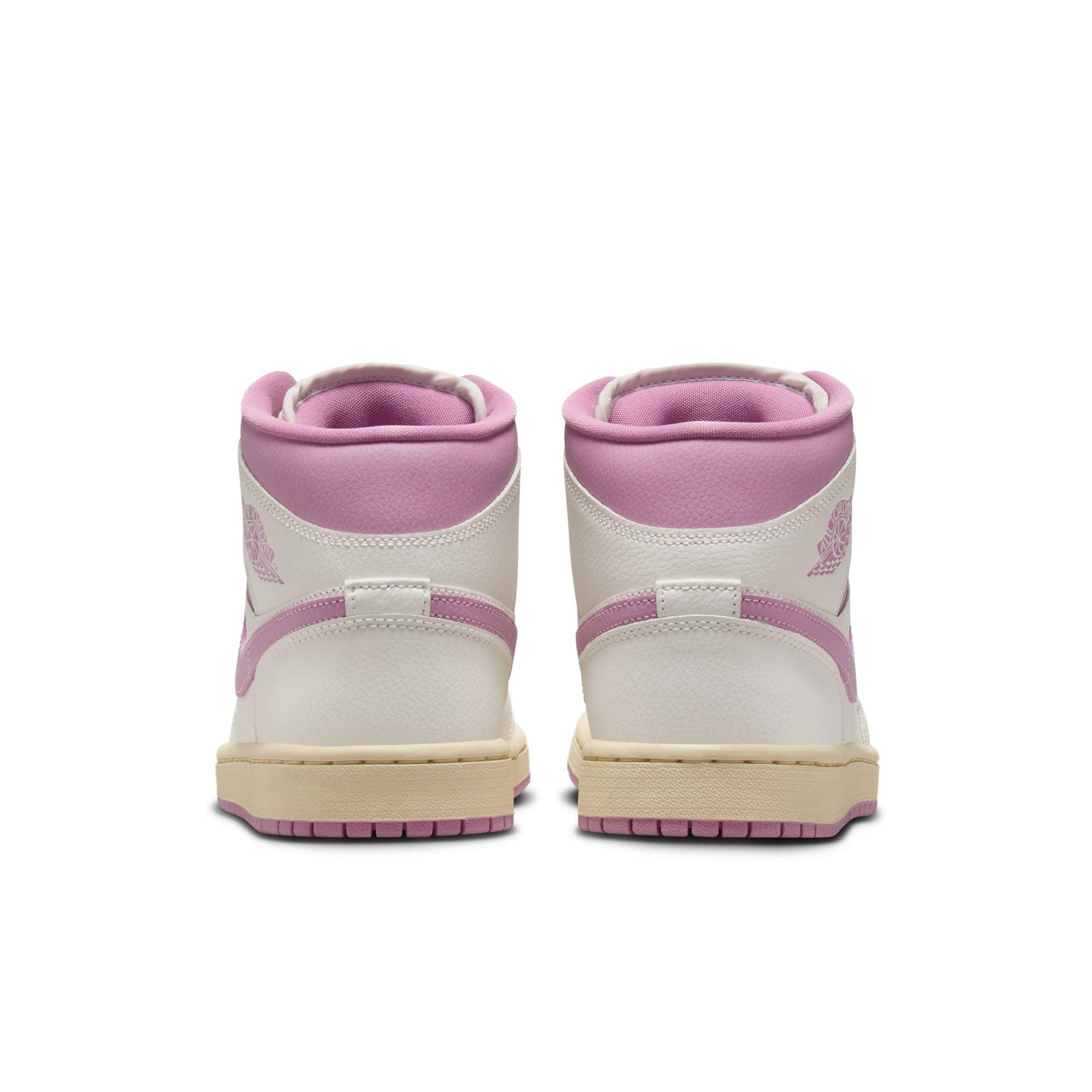 Jordan 1 Mid "Sail/Orchid/Muslin" Women's Shoe - WHITE/PINK Thumbnail View 7