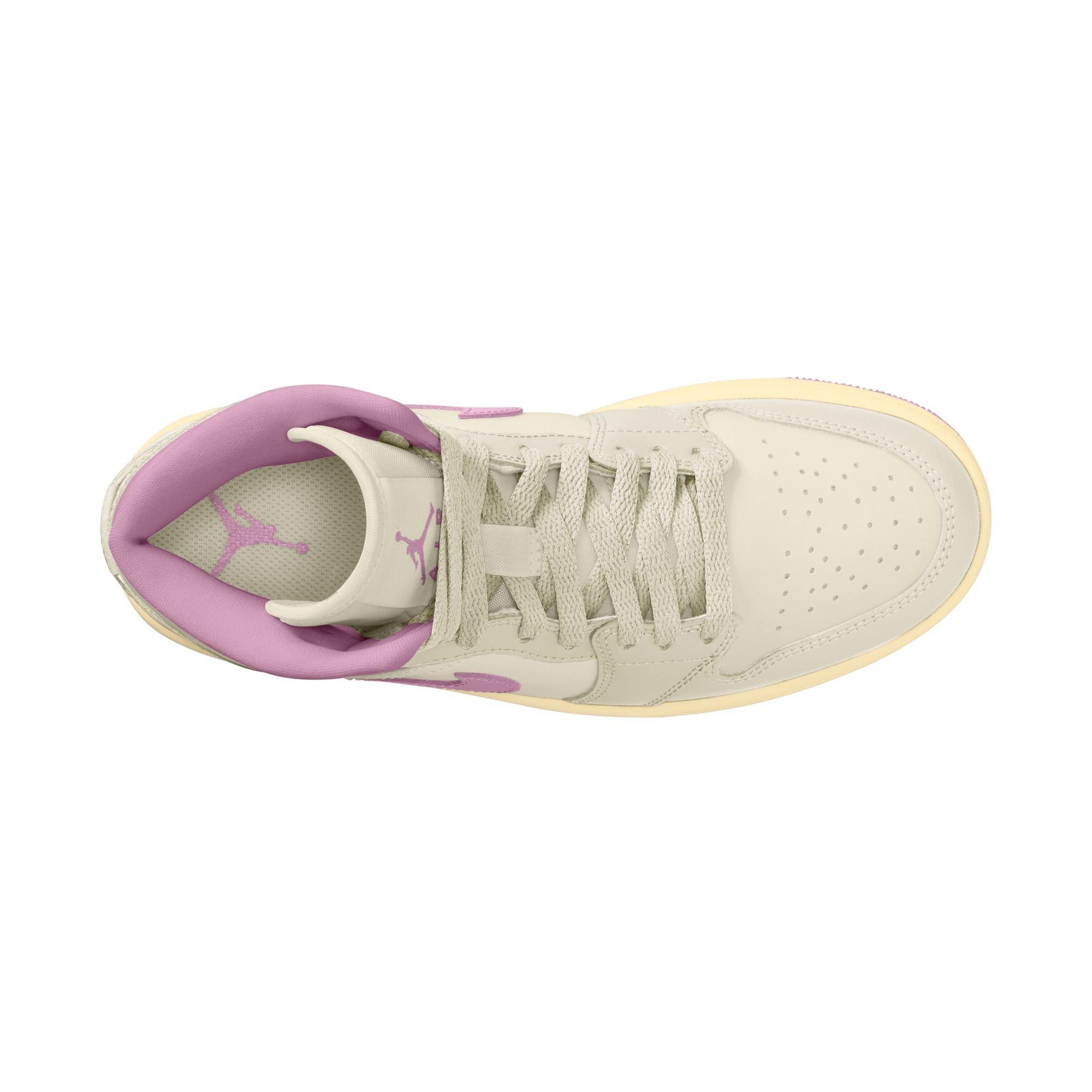 Jordan 1 Mid "Sail/Orchid/Muslin" Women's Shoe - WHITE/PINK Thumbnail View 8