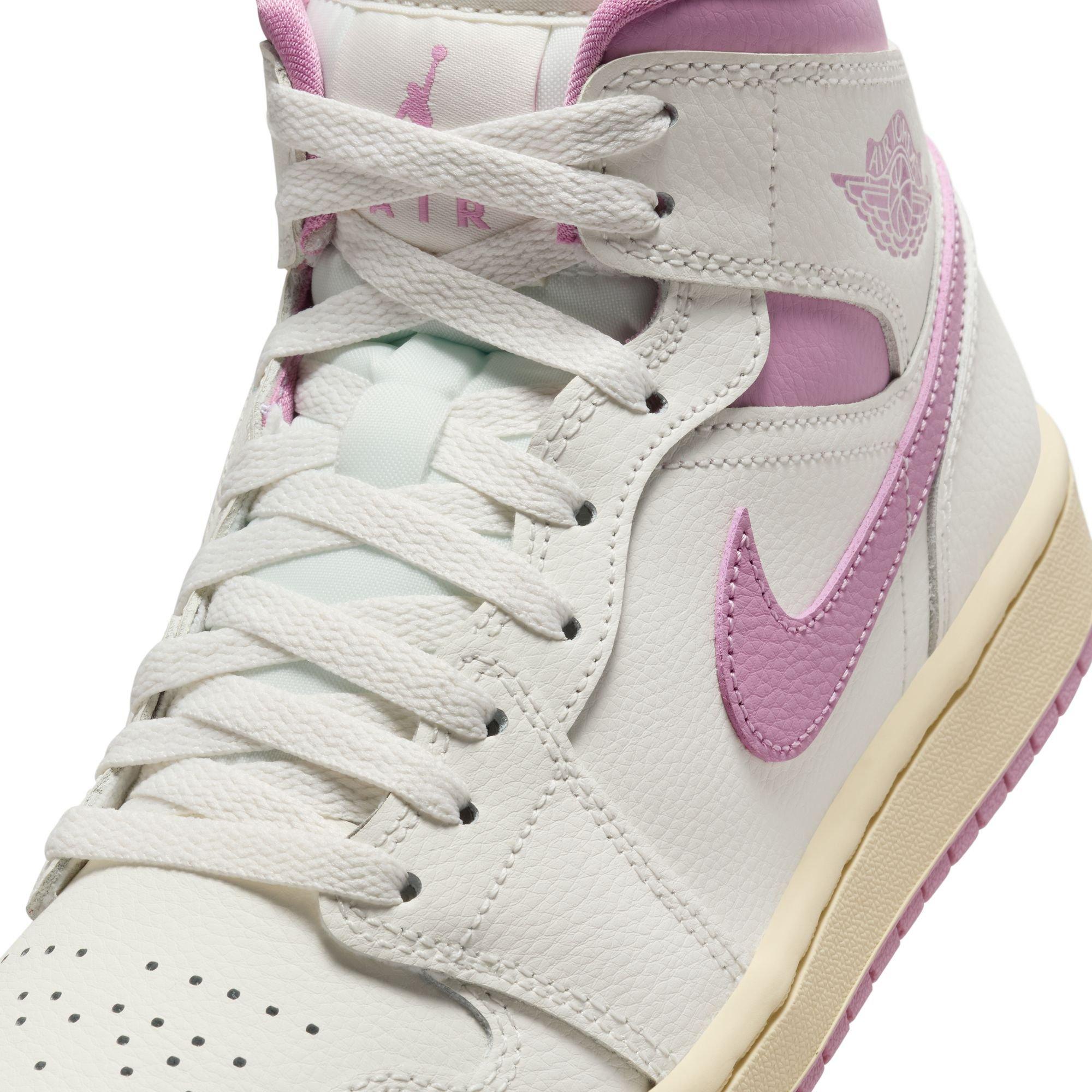 Jordan 1 Mid "Sail/Orchid/Muslin" Women's Shoe - WHITE/PINK Thumbnail View 10
