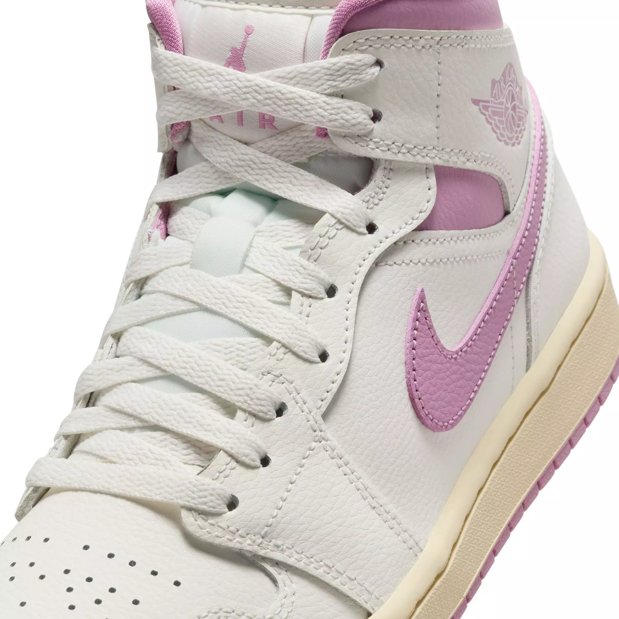 Jordan 1 Mid "Sail/Orchid/Muslin" Women's Shoe - WHITE/PINK