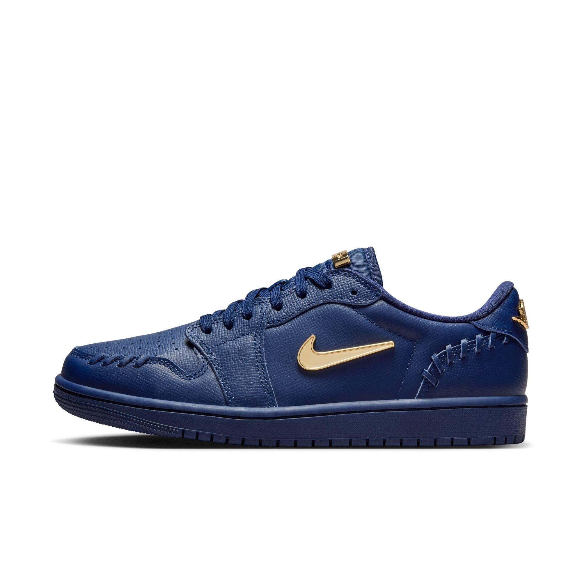 Jordan 1 Low Method of Make "Midnight Navy/Metallic Gold" Women's Shoe - GOLD/NAVY Thumbnail View 3