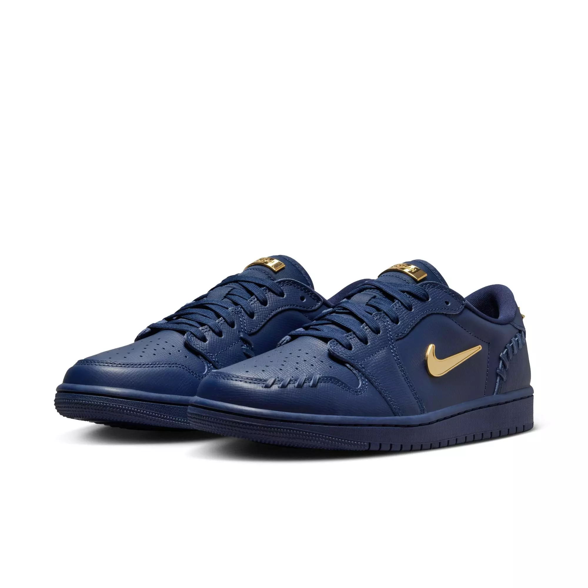 Jordan 1 Low Method of Make "Midnight Navy/Metallic Gold" Women's Shoe - GOLD/NAVY