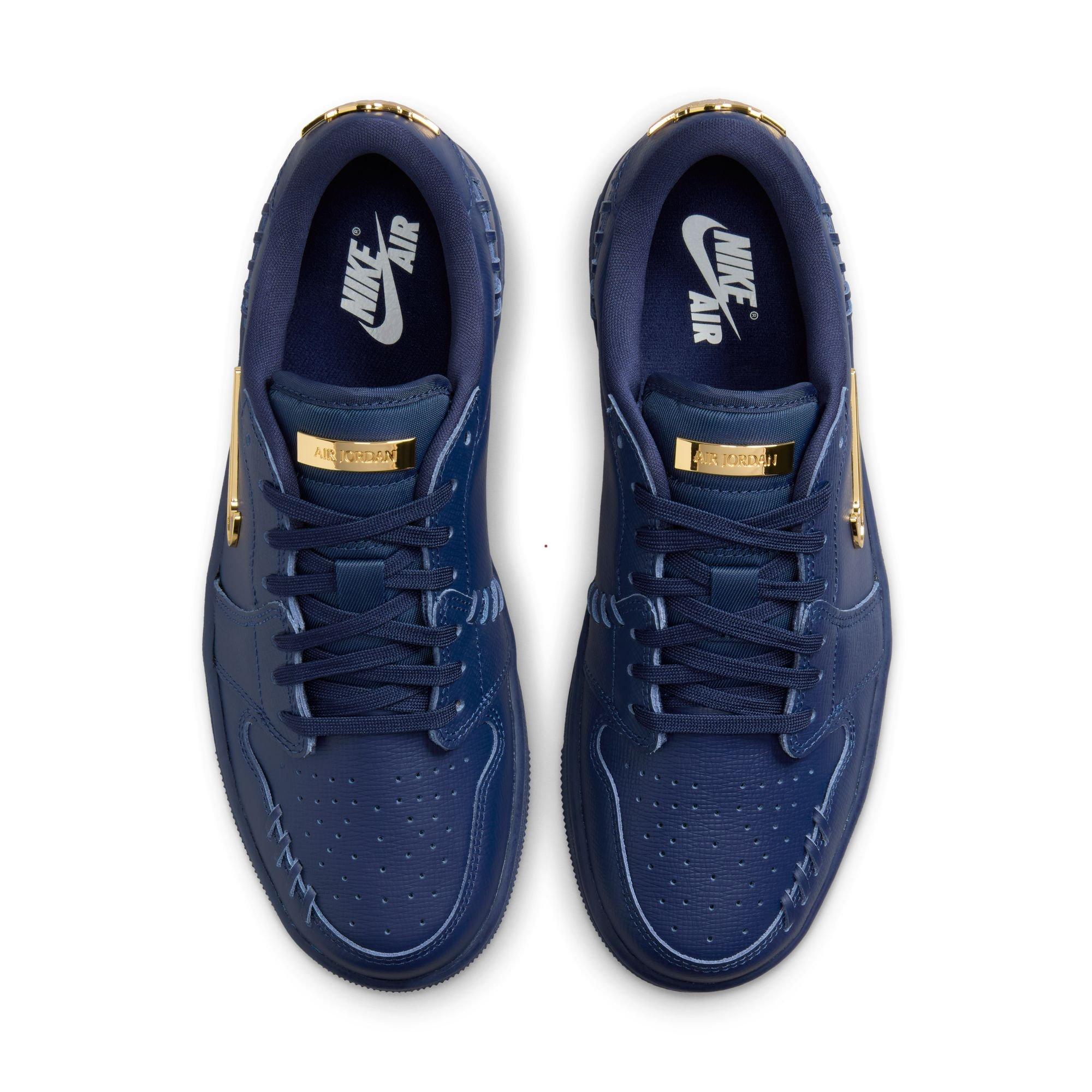 Jordan 1 Low Method of Make "Midnight Navy/Metallic Gold" Women's Shoe - GOLD/NAVY Thumbnail View 7