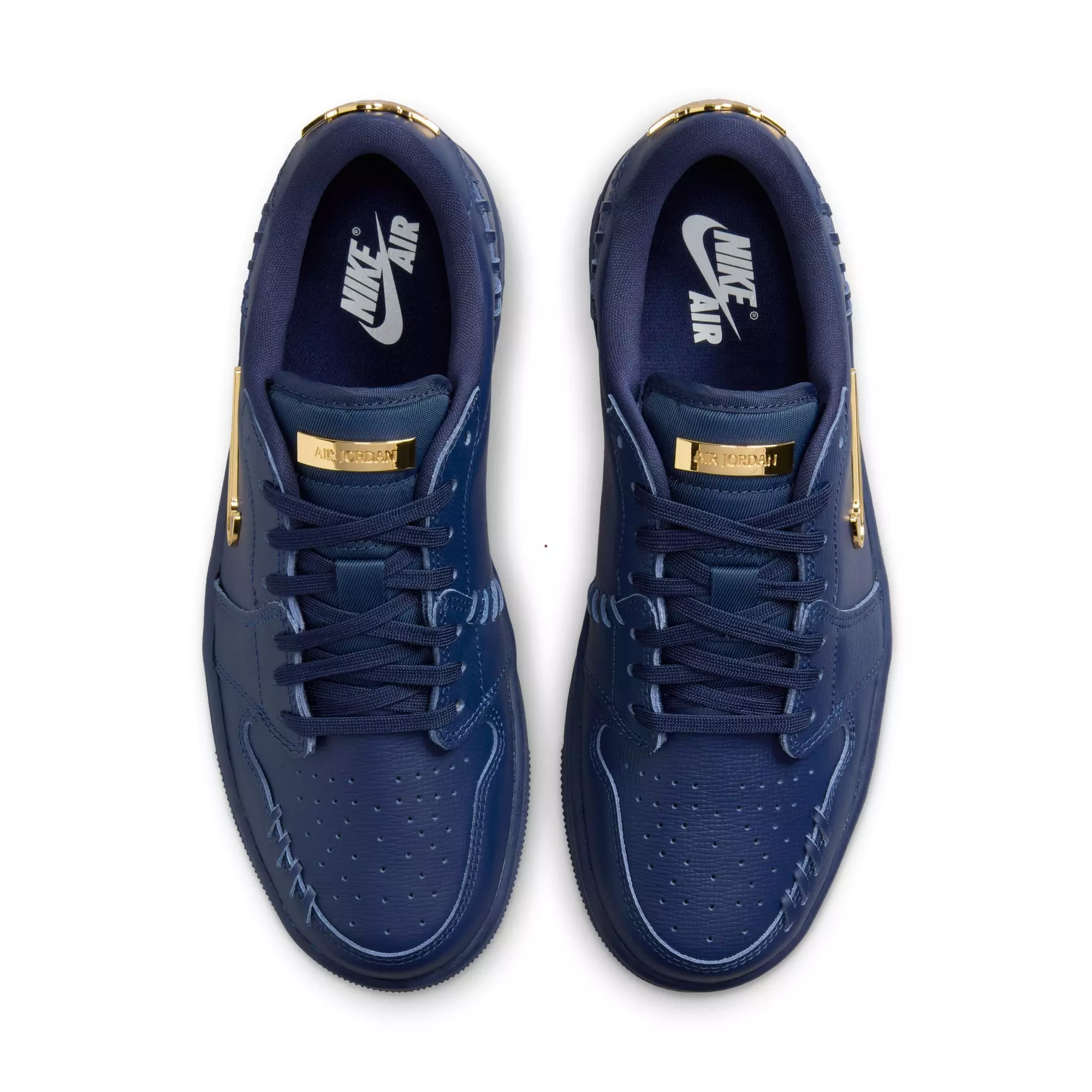 Jordan 1 Low Method of Make "Midnight Navy/Metallic Gold" Women's Shoe - GOLD/NAVY