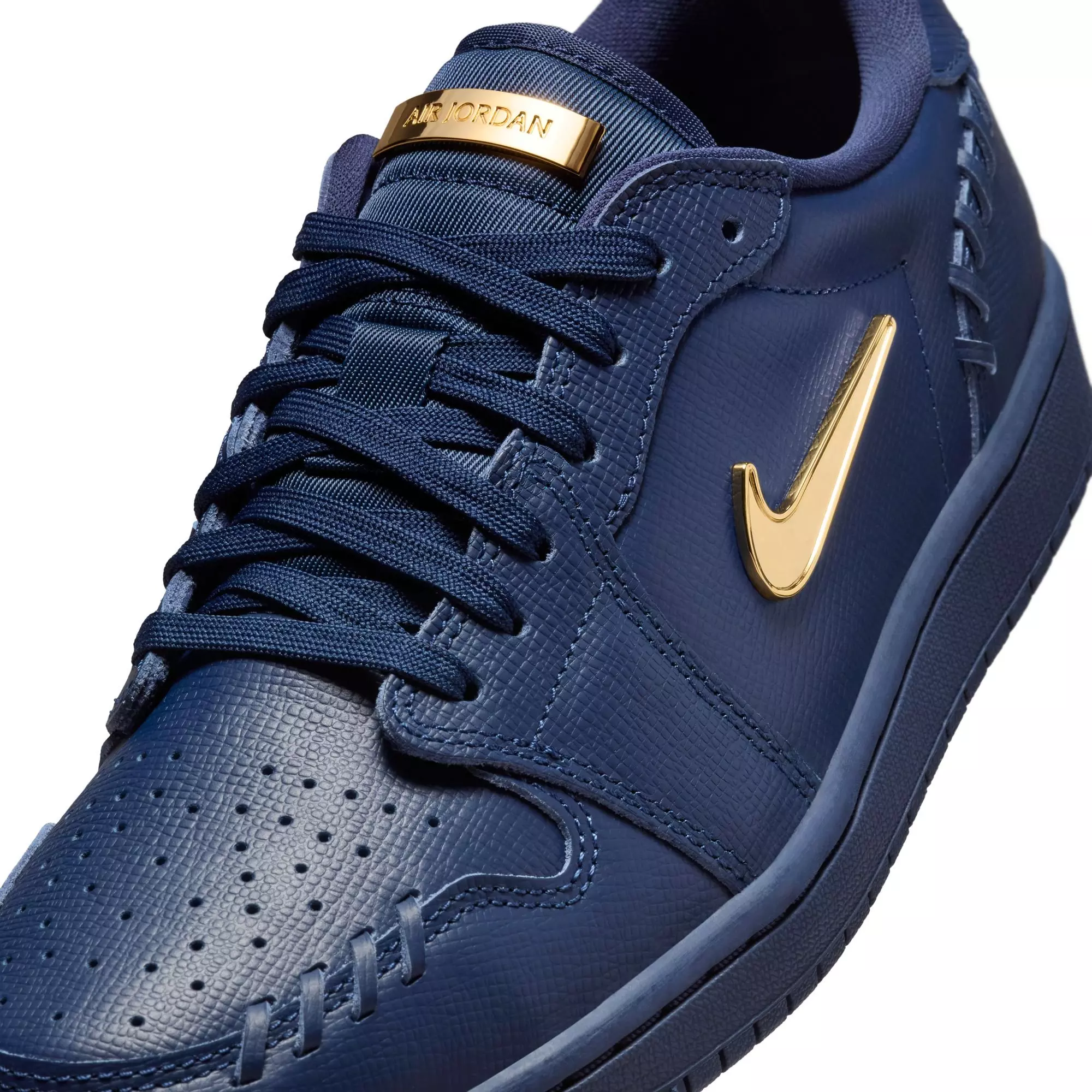 Jordan 1 Low Method of Make "Midnight Navy/Metallic Gold" Women's Shoe - GOLD/NAVY
