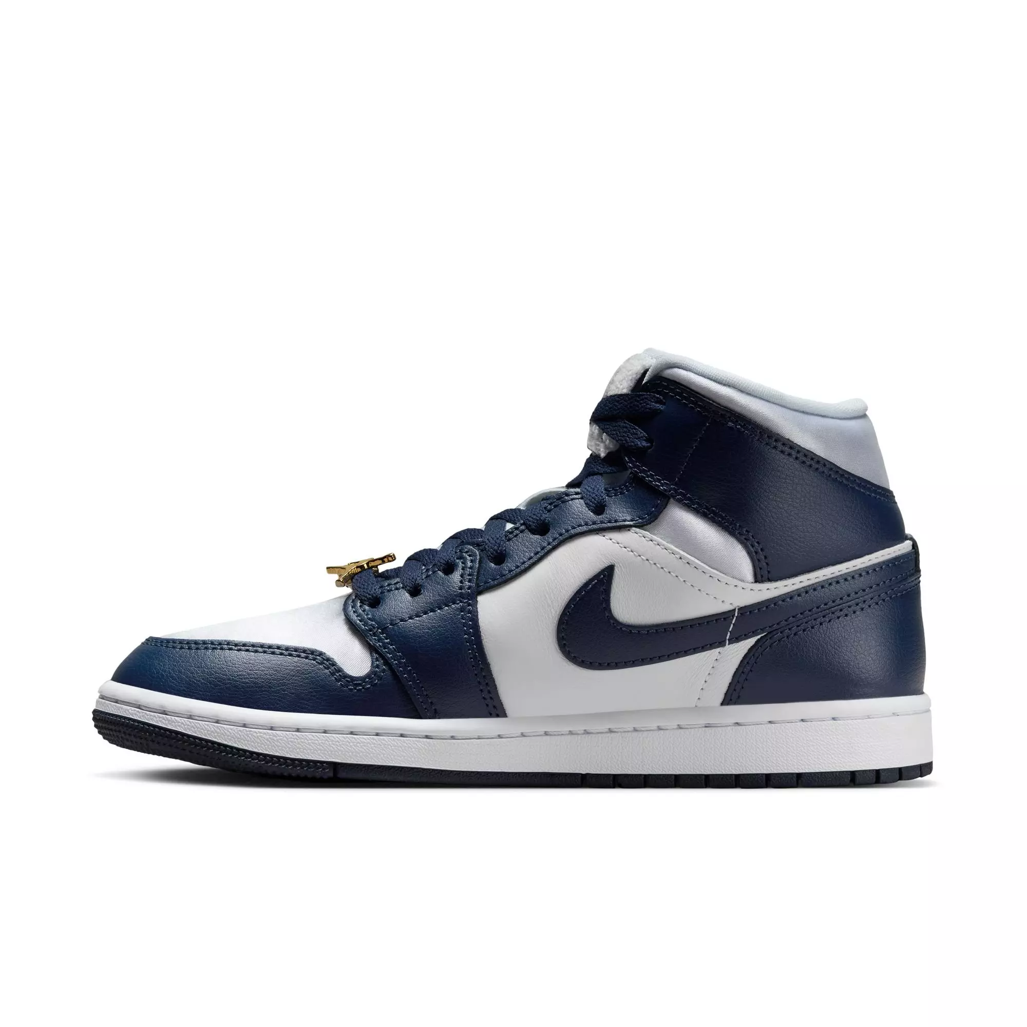 Jordan 1 Mid SE "Football Grey/Midnight Navy/White" Women's Shoe - GREY/NAVY