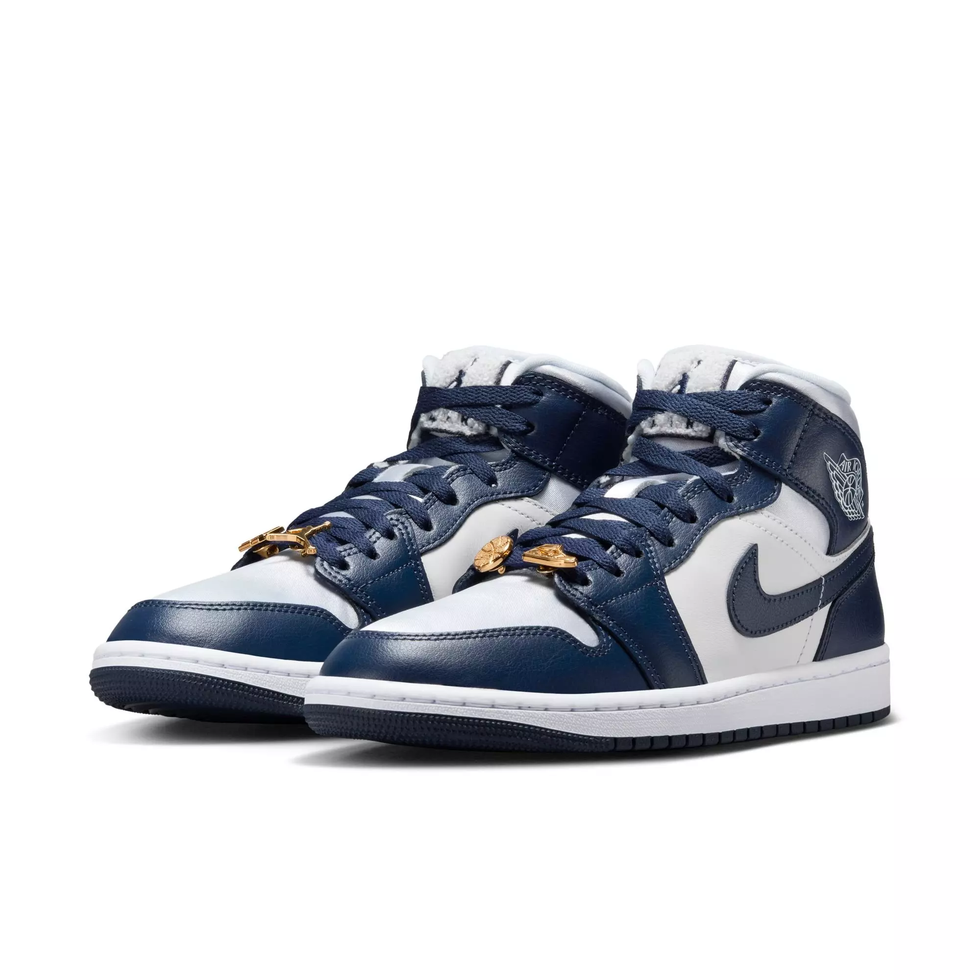 Jordan 1 Mid SE "Football Grey/Midnight Navy/White" Women's Shoe - GREY/NAVY