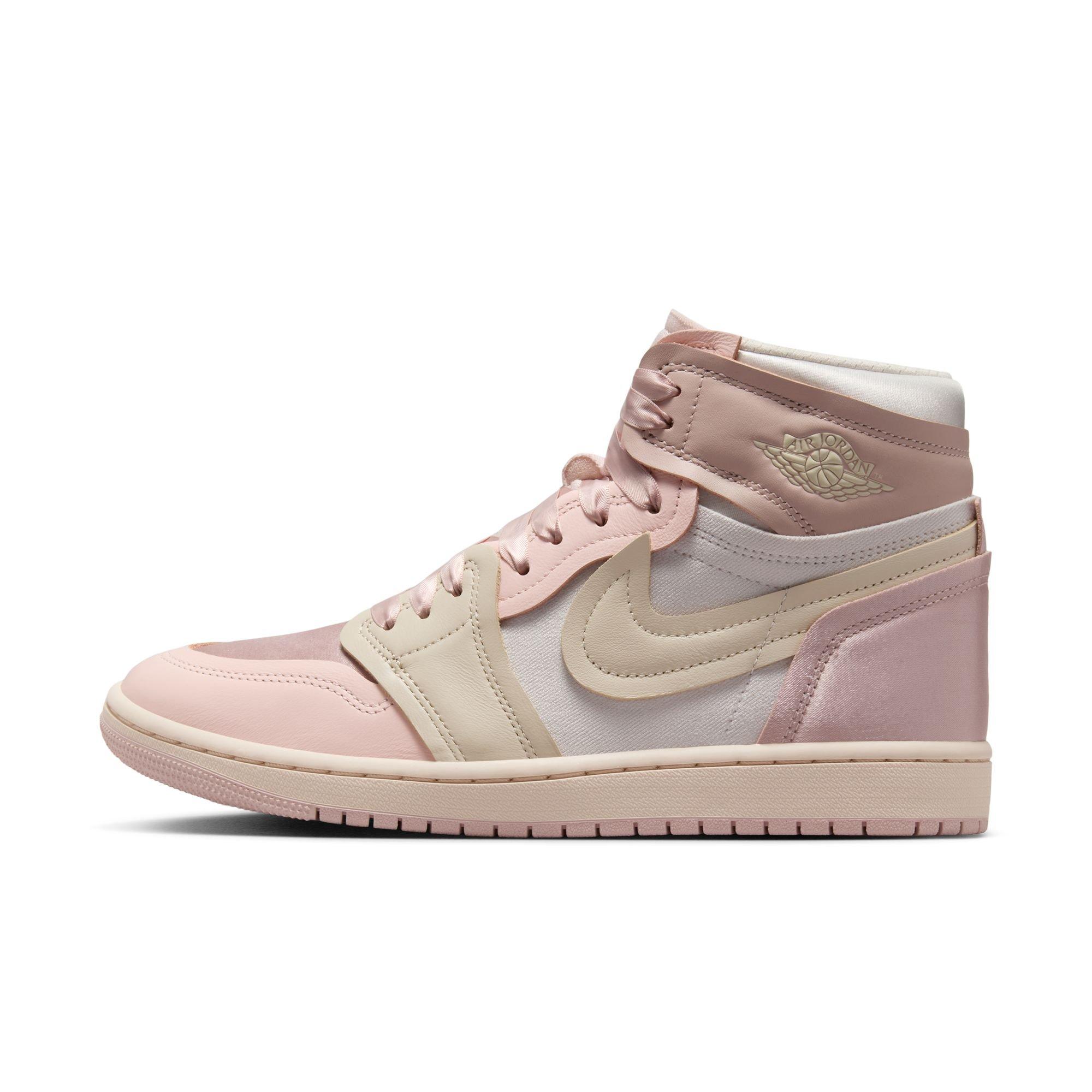 Jordan 1 High Method of Make "Pink Oxford/Legend Lt Brown/Atmosphere" Women's Shoe - PINK/GREY Thumbnail View 3