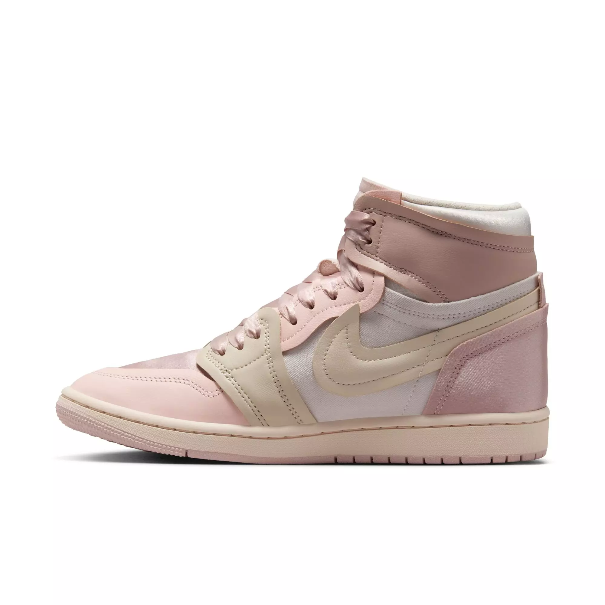 Jordan 1 High Method of Make "Pink Oxford/Legend Lt Brown/Atmosphere" Women's Shoe - PINK/GREY