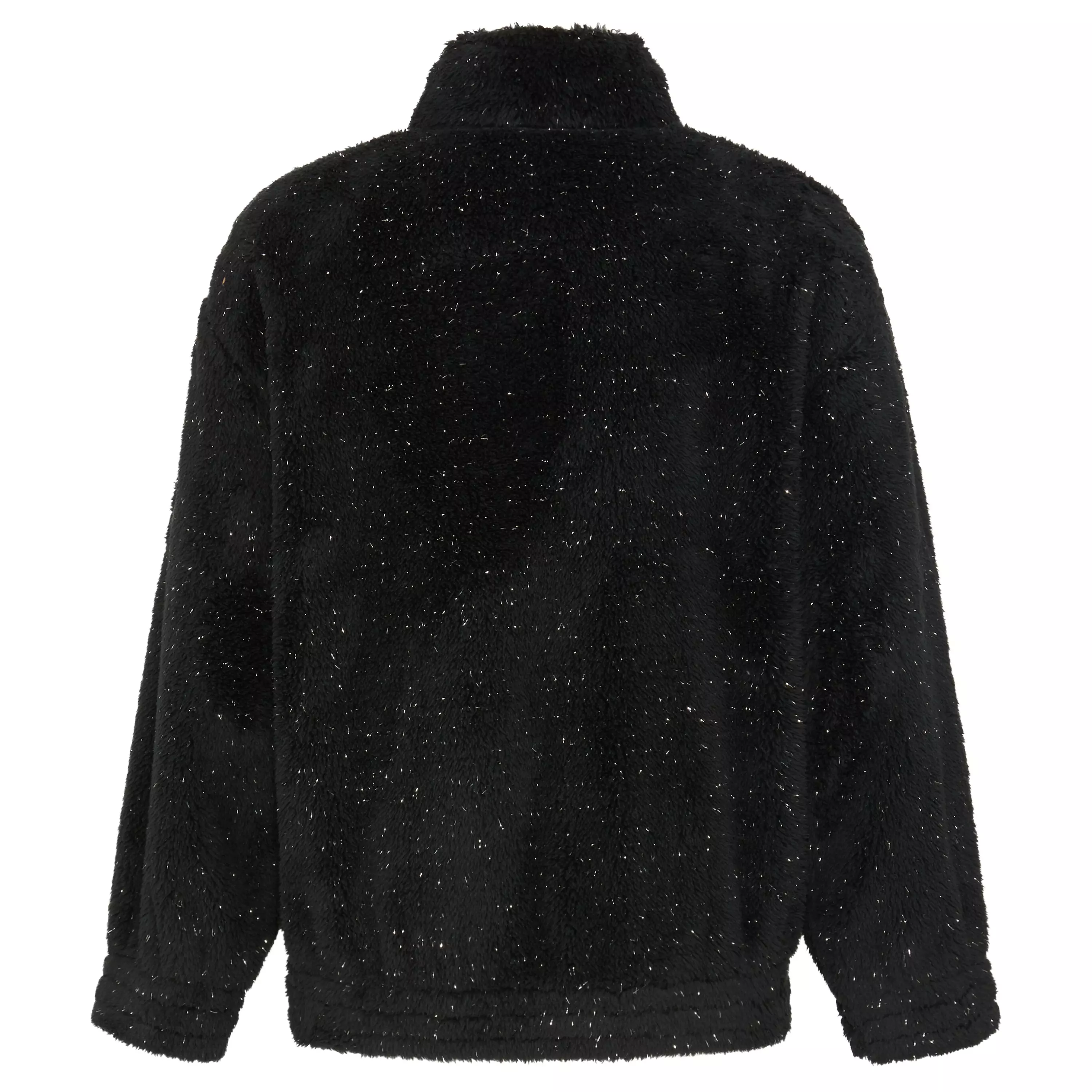 adidas Big Girls' Mock Neck Sherpa Pullover - BLACK