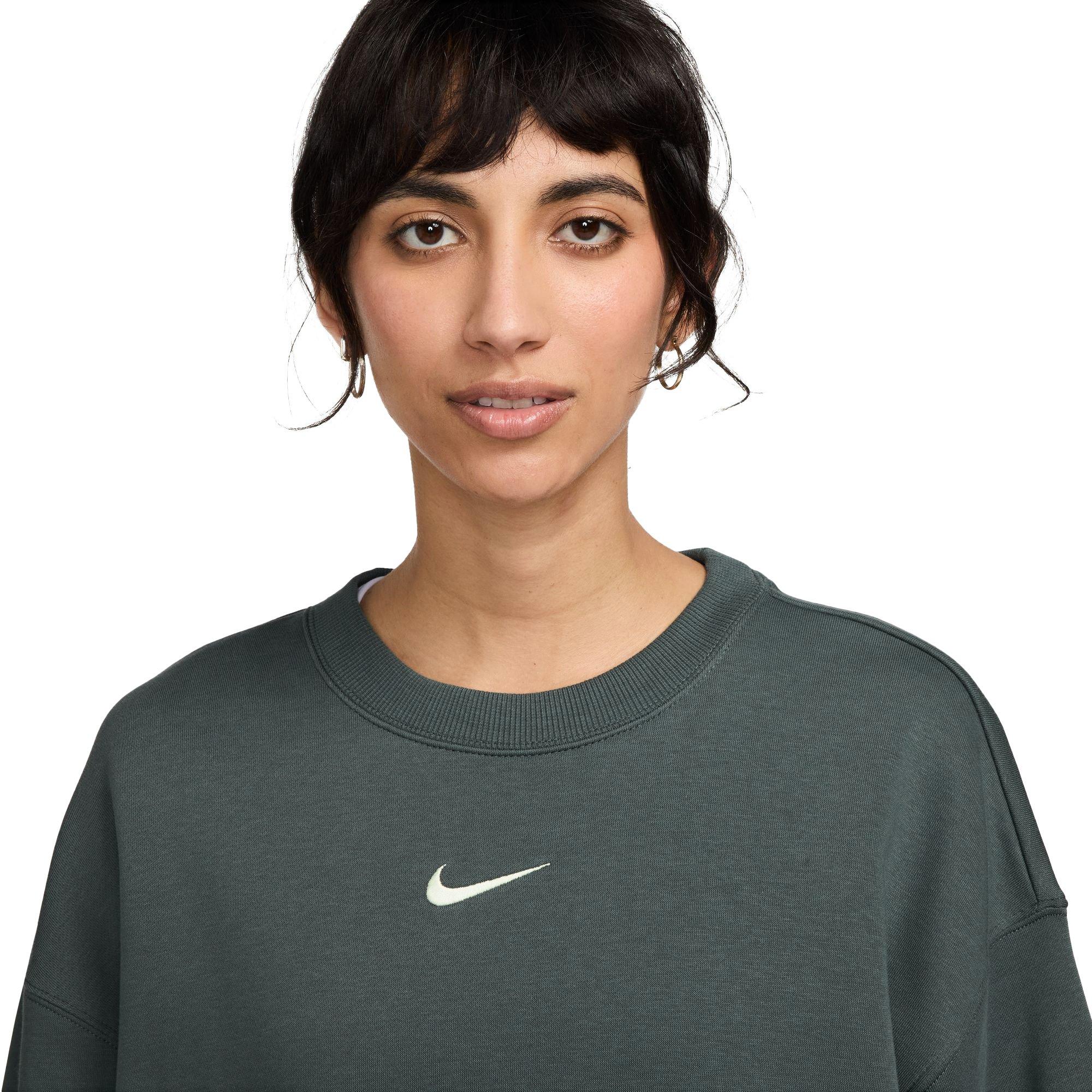Nike Women's Sportswear Phoenix Fleece Oversized Crewneck Sweatshirt - Green - GREEN Thumbnail View 3