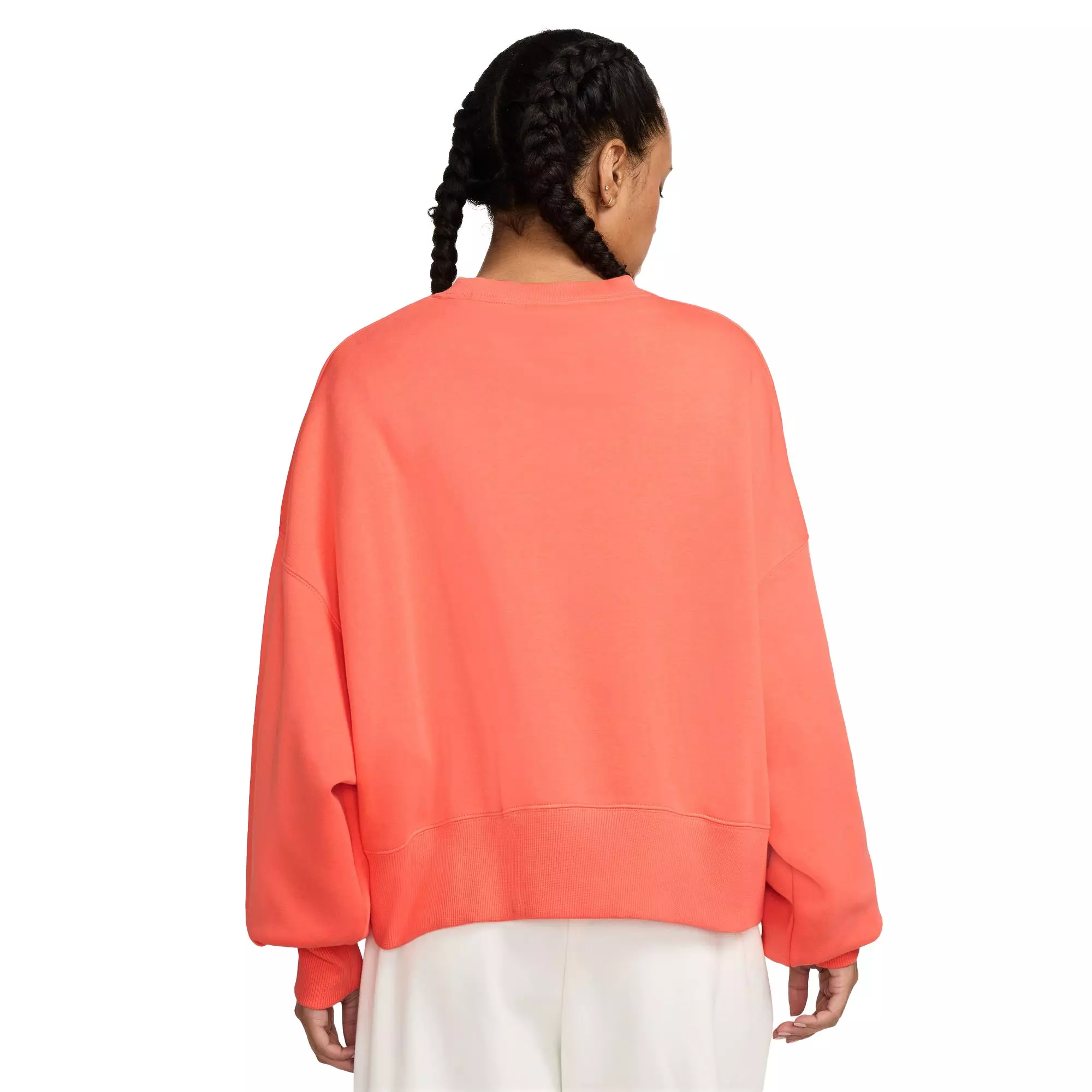 Nike Women's Sportswear Phoenix Fleece Oversized Crewneck Sweatshirt-Orange