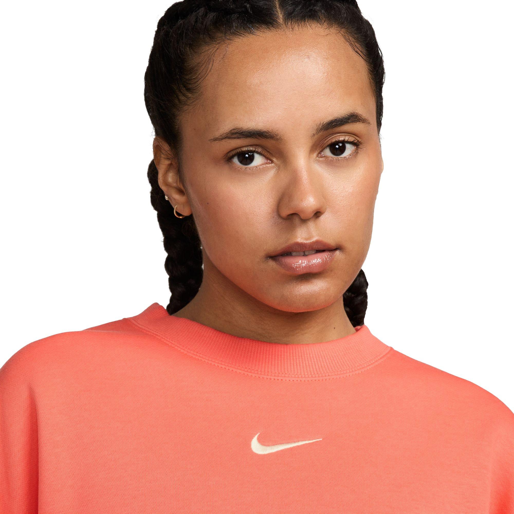 Nike Women's Sportswear Phoenix Fleece Oversized Crewneck Sweatshirt-Orange - ORANGE Thumbnail View 3