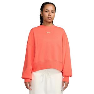 Nike Women's Sportswear Phoenix Fleece Oversized Crewneck Sweatshirt-Orange