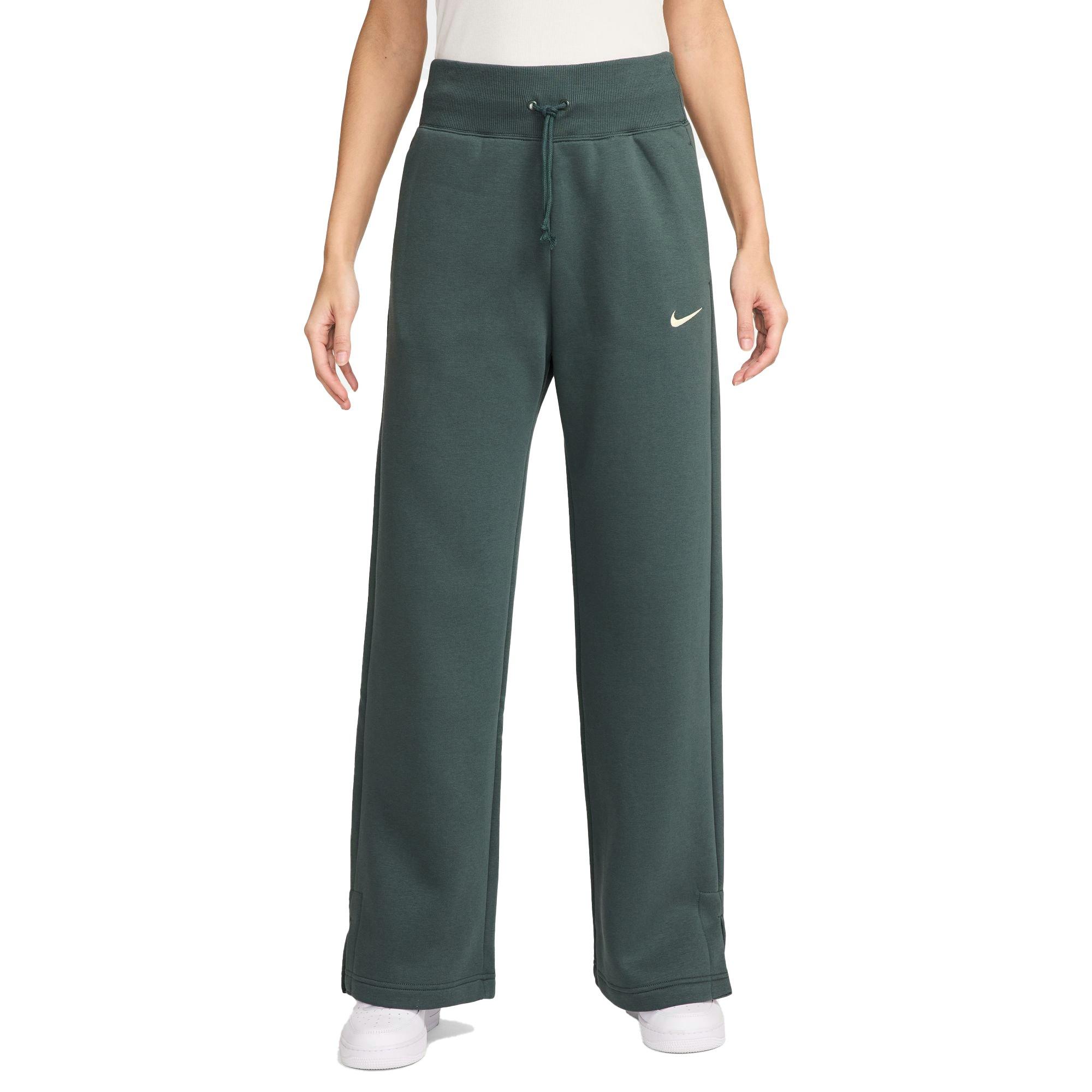 Nike Women's Sportswear Phoenix Fleece High-Waisted Wide-Leg Pants - GREEN Thumbnail View 1