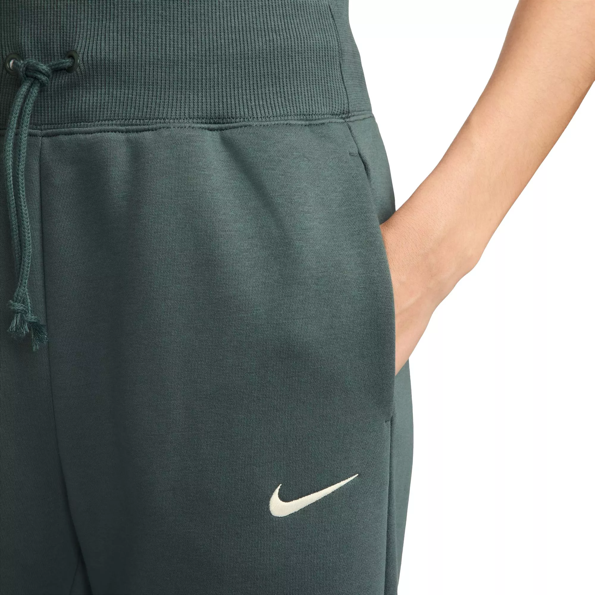 Nike Women's Sportswear Phoenix Fleece High-Waisted Wide-Leg Pants - Green - GREEN