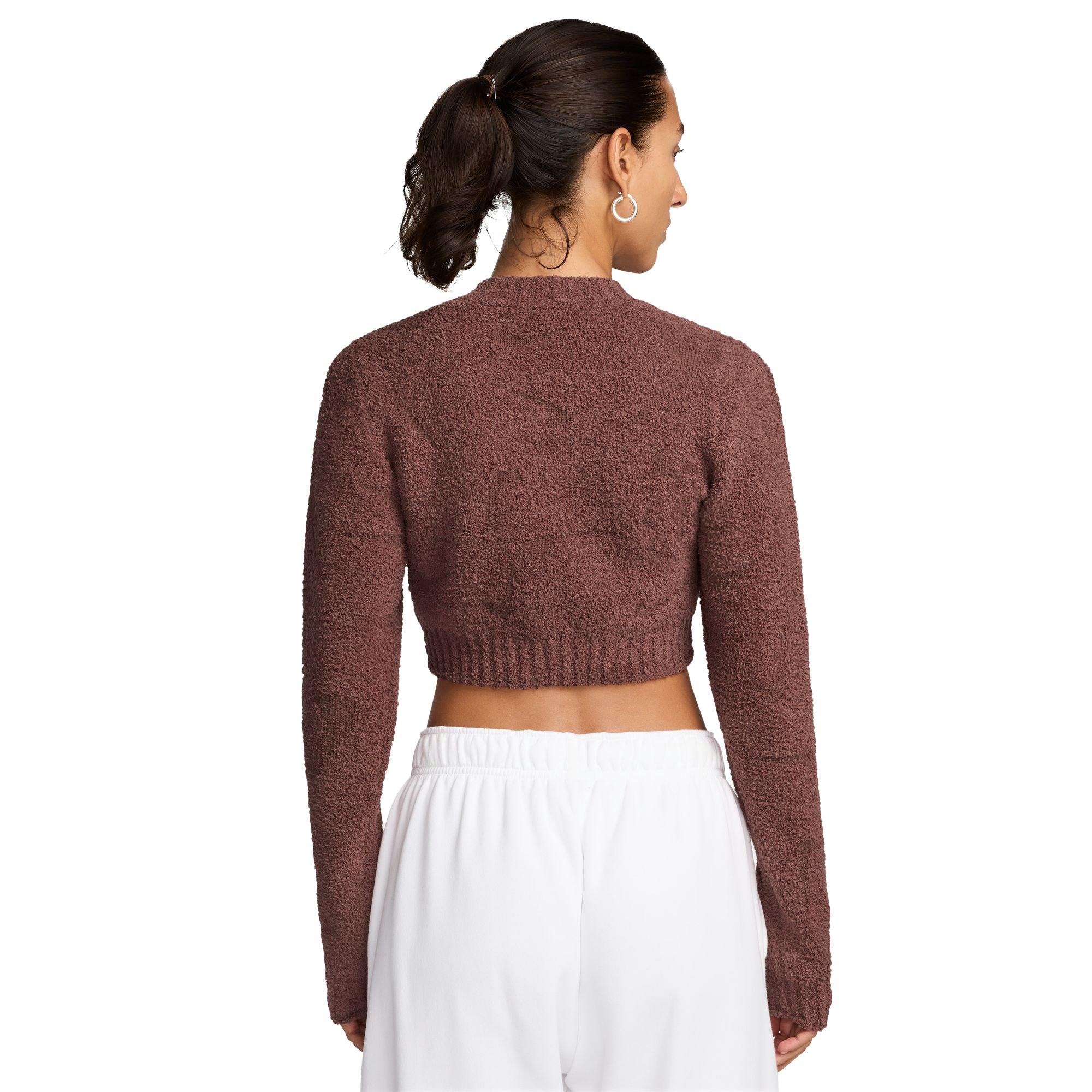 Nike Women's Sportswear Phoenix Boucle Tight Knit Long-Sleeve Top - RED Thumbnail View 2