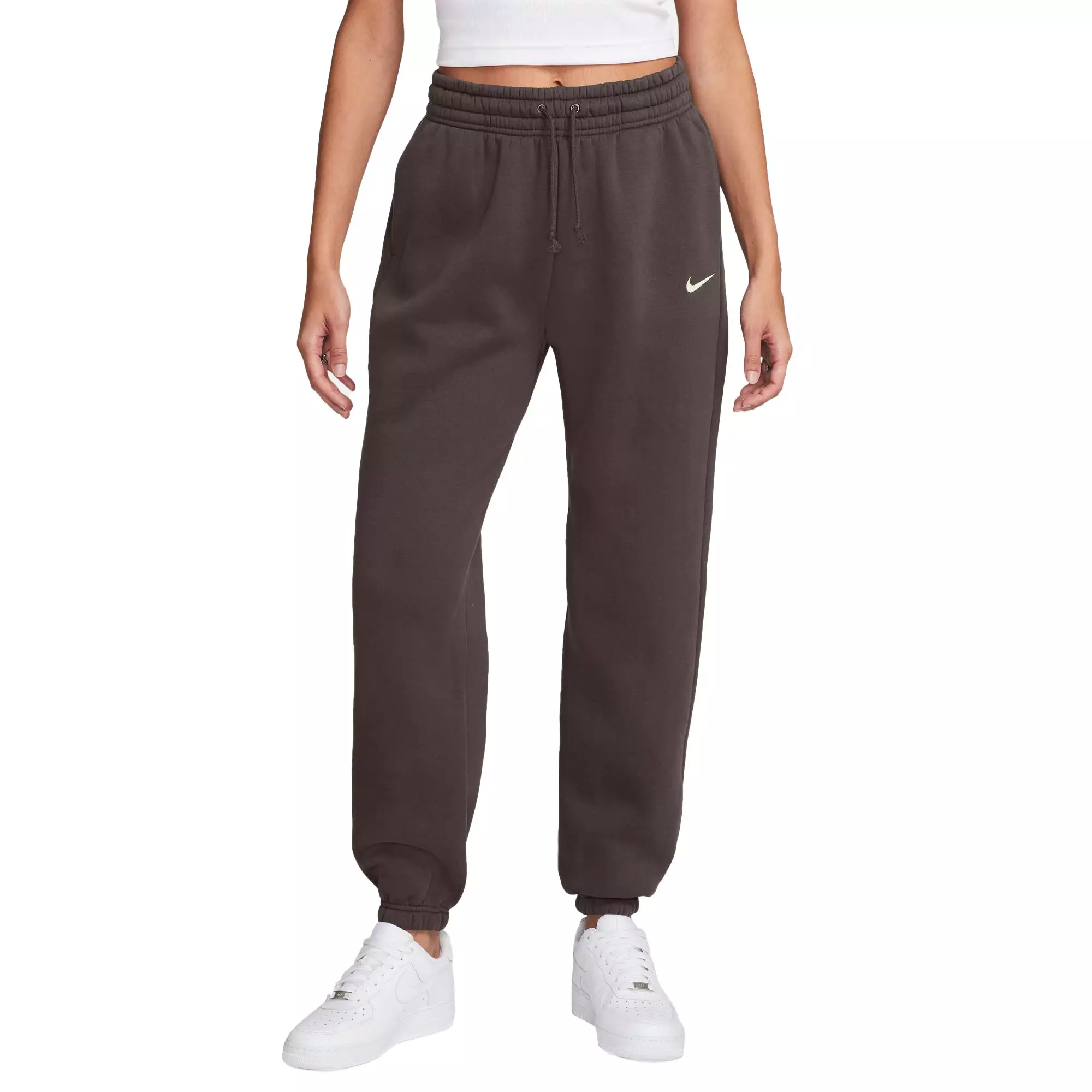 Nike Women's Sportswear Phoenix Fleece High-Waisted Oversize Pants - BROWN