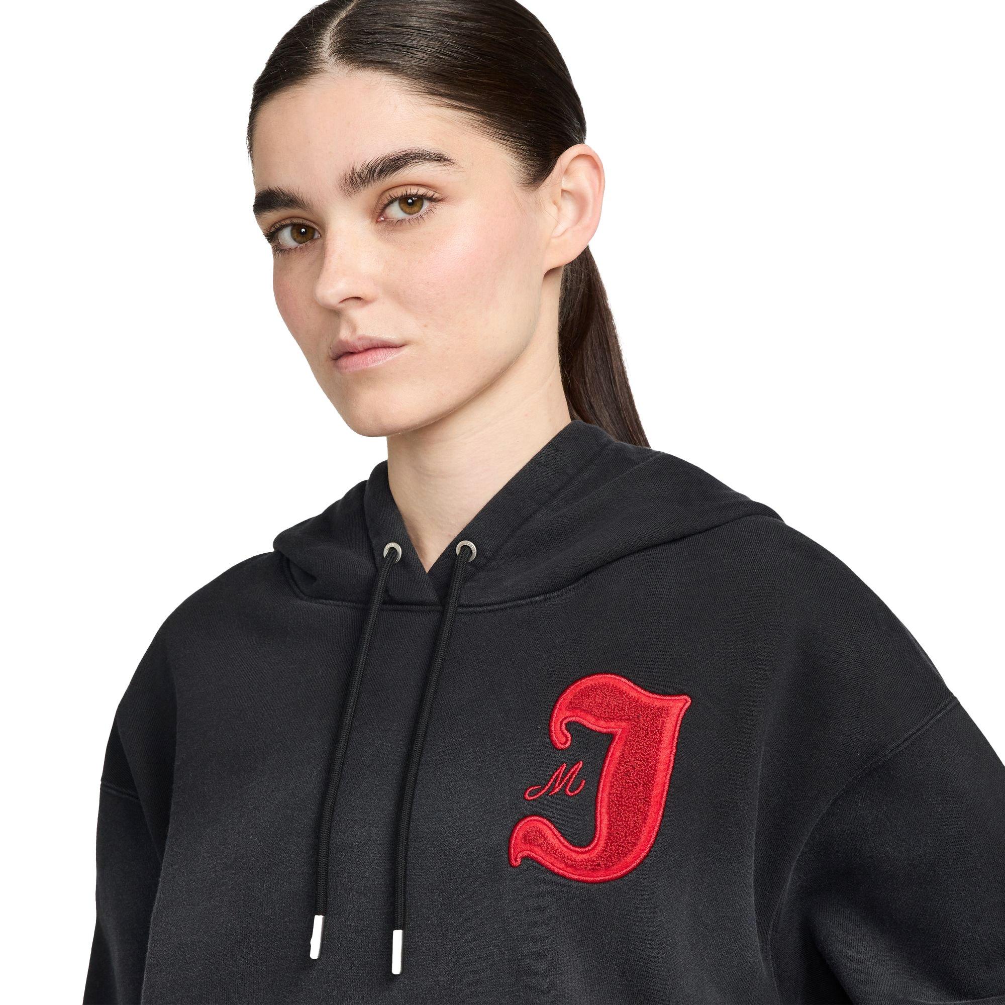 Jordan Women's Flight Seasonal Pullover Hoodie - BLACK Thumbnail View 3