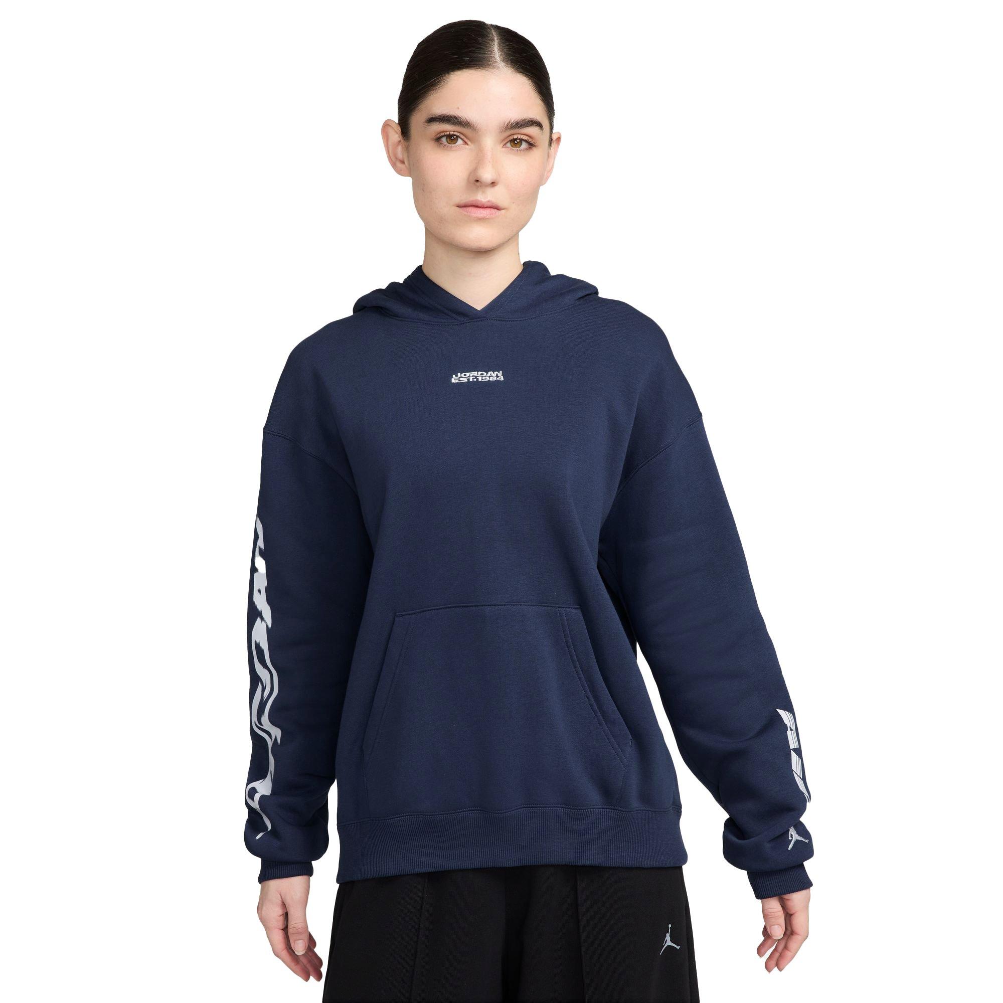 Jordan Women's Brooklyn Fleece Graphic Pullover Hoodie - NAVY