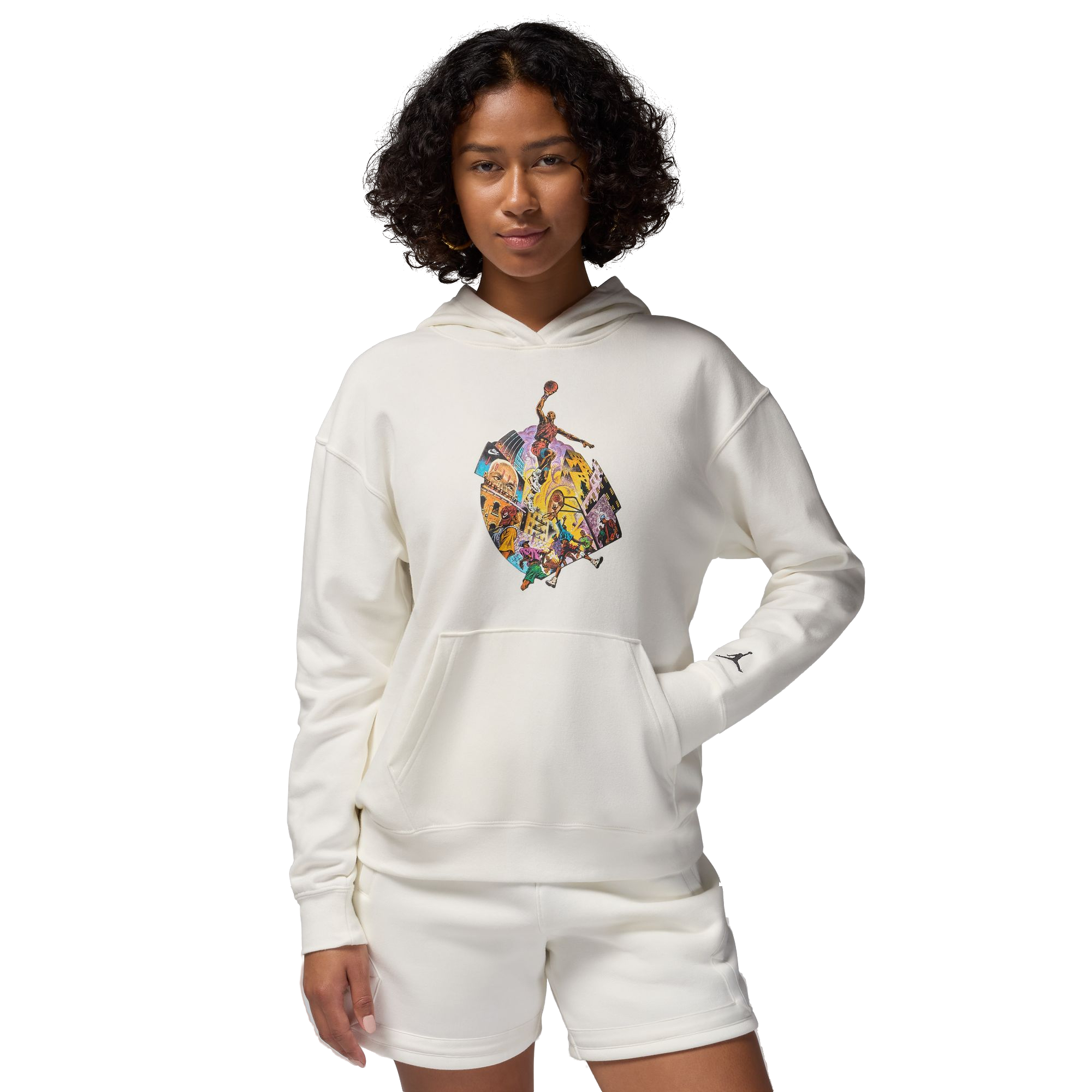 Jordan Women's Brooklyn Fleece Graphic Pullover Hoodie - SAIL Thumbnail View 1