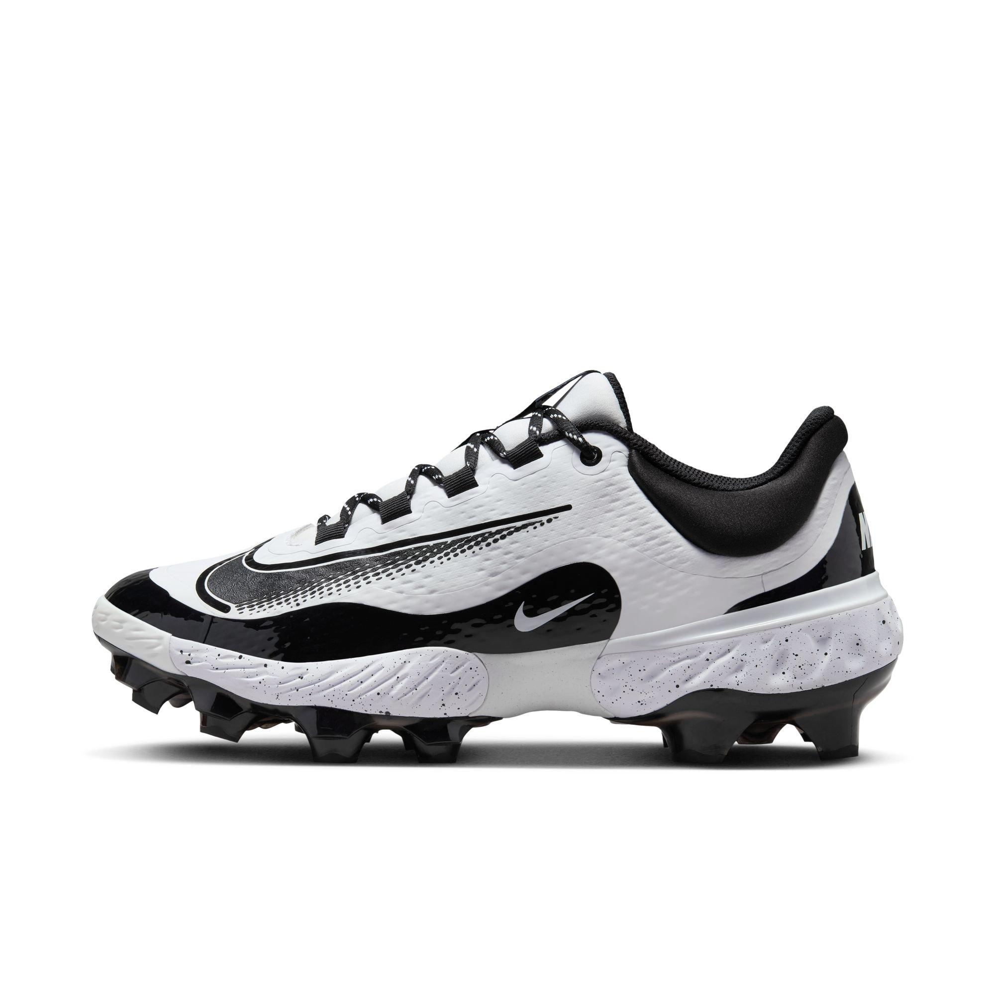 Nike Alpha Huarache Elite 4 Low MCS "White/Black" Men's Baseball Cleat - WHITE/BLACK Thumbnail View 3