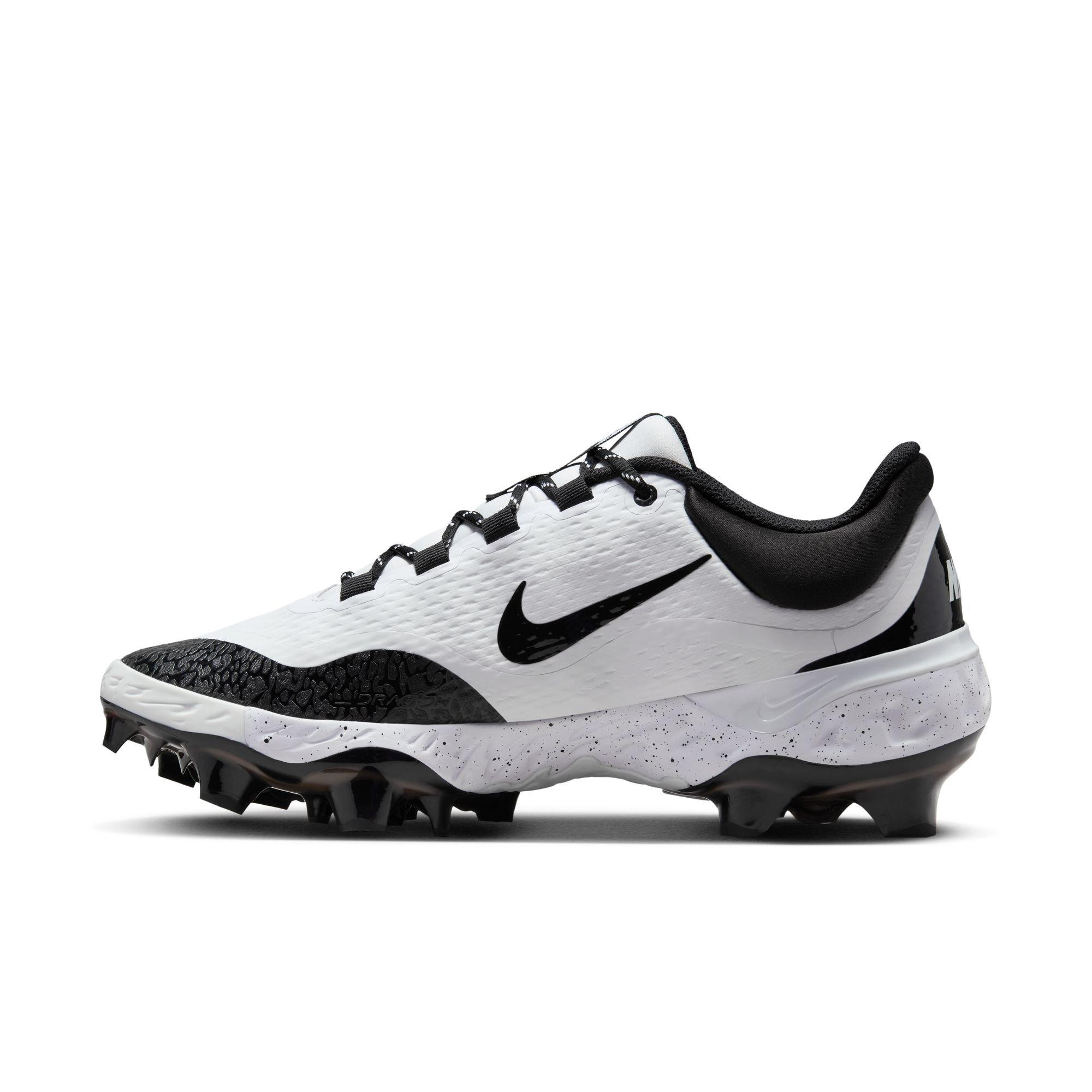 Nike Alpha Huarache Elite 4 Low MCS "White/Black" Men's Baseball Cleat - WHITE/BLACK Thumbnail View 4