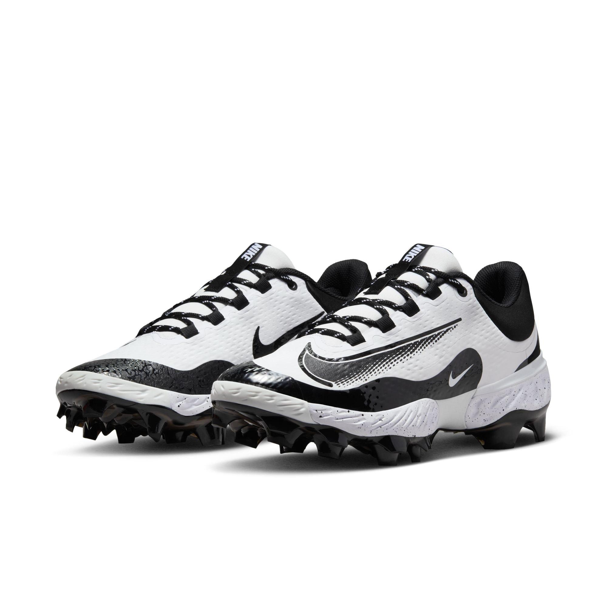 Nike Alpha Huarache Elite 4 Low MCS "White/Black" Men's Baseball Cleat - WHITE/BLACK Thumbnail View 5