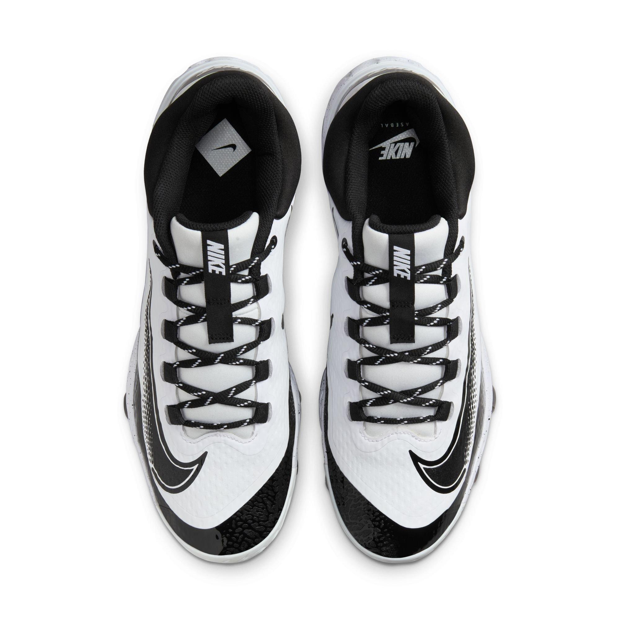 Nike Alpha Huarache Elite 4 Low MCS "White/Black" Men's Baseball Cleat - WHITE/BLACK Thumbnail View 6