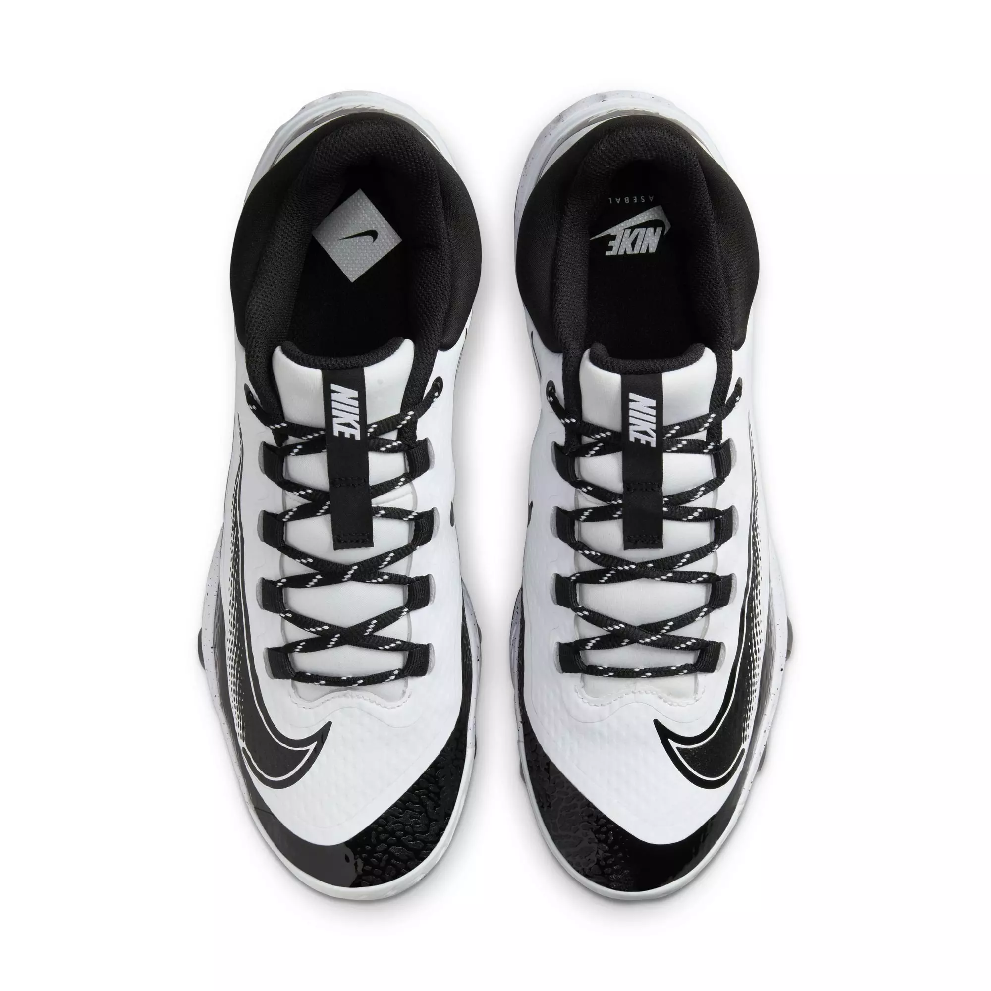 Nike Alpha Huarache Elite 4 Low MCS "White/Black" Men's Baseball Cleat - WHITE/BLACK