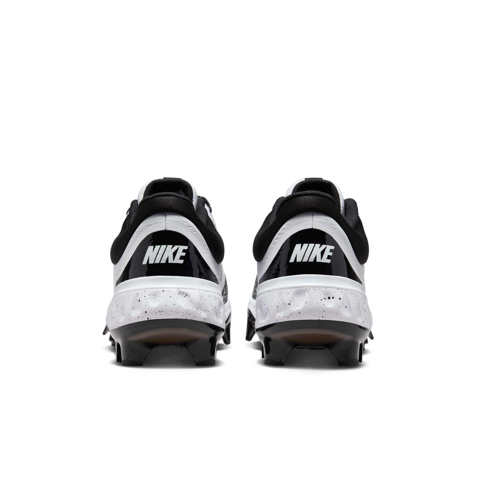 Nike Alpha Huarache Elite 4 Low MCS "White/Black" Men's Baseball Cleat - WHITE/BLACK Thumbnail View 7