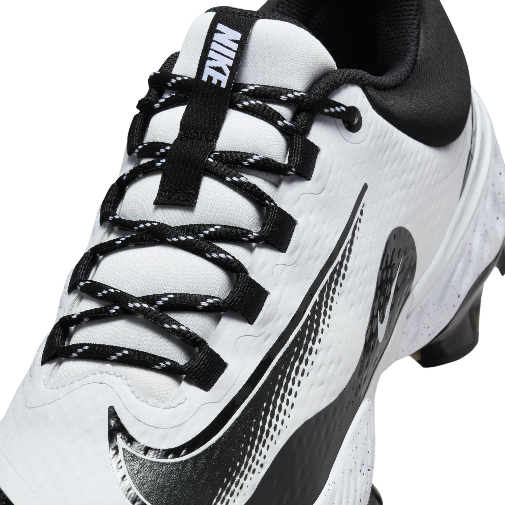Nike Alpha Huarache Elite 4 Low MCS "White/Black" Men's Baseball Cleat - WHITE/BLACK Thumbnail View 10