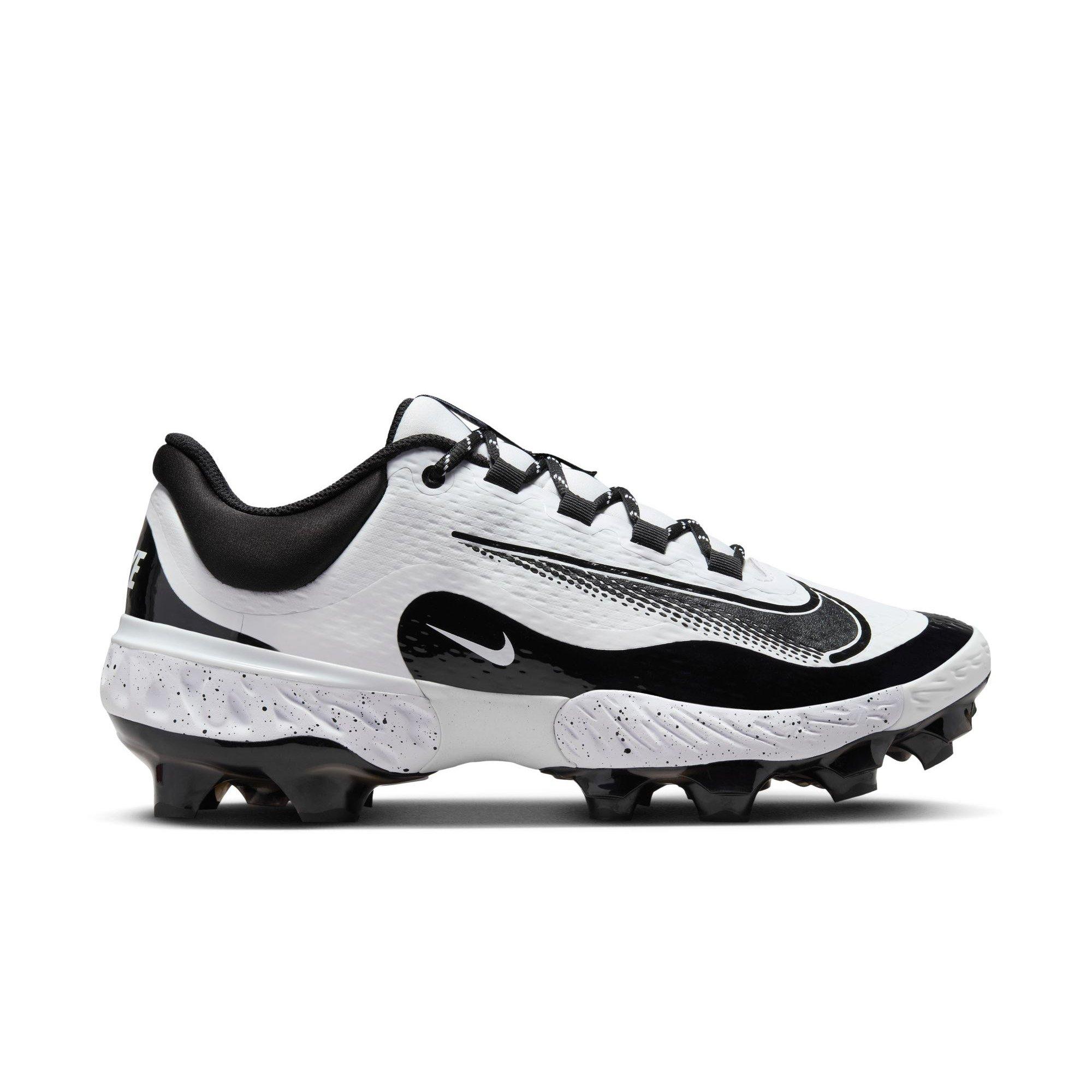 Nike Alpha Huarache Elite 4 Low MCS "White/Black" Men's Baseball Cleat - WHITE/BLACK Thumbnail View 1