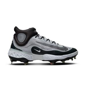 Nike Alpha Huarache Elite 4 Mid "Wolf Grey/Dk Smoke Grey/White" Men's Baseball Cleat