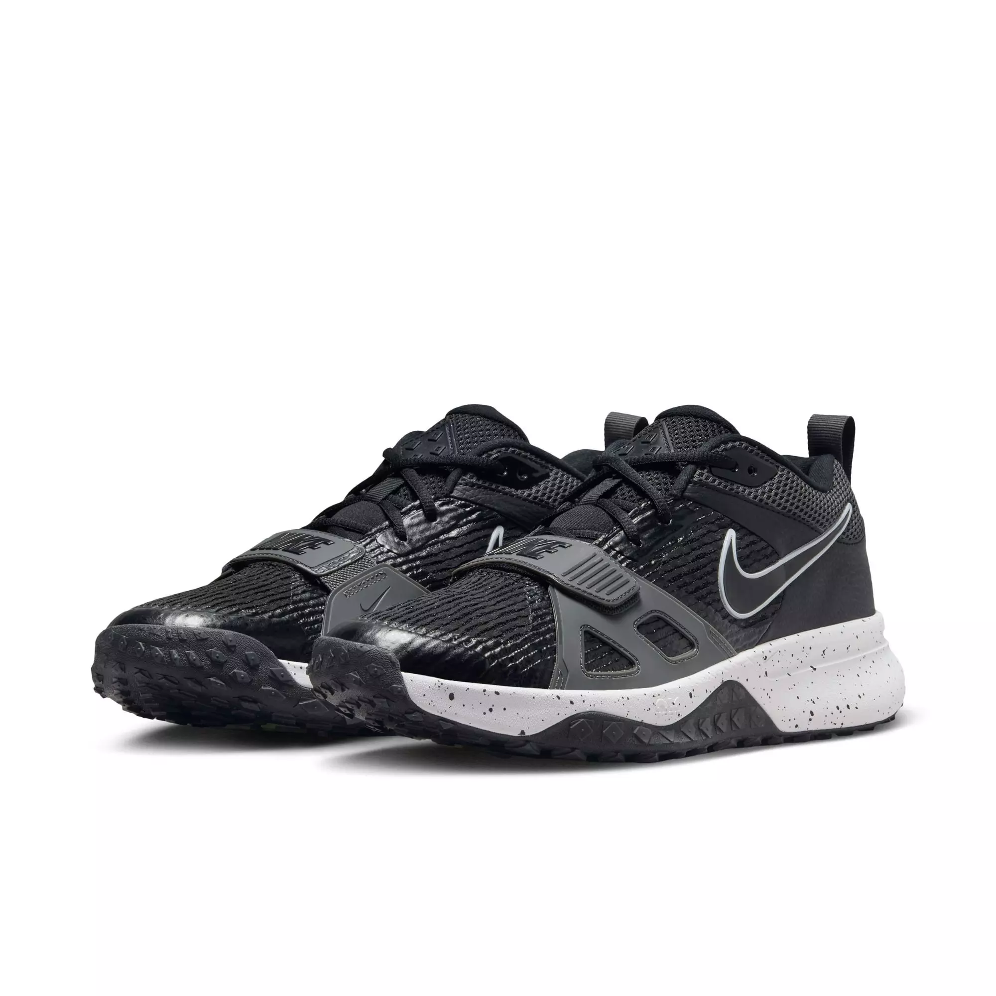 Nike Air Zoom Diamond Elite Turf "Black/White/Iron Grey/Volt" Men's Baseball Shoe - BLACK/GREY