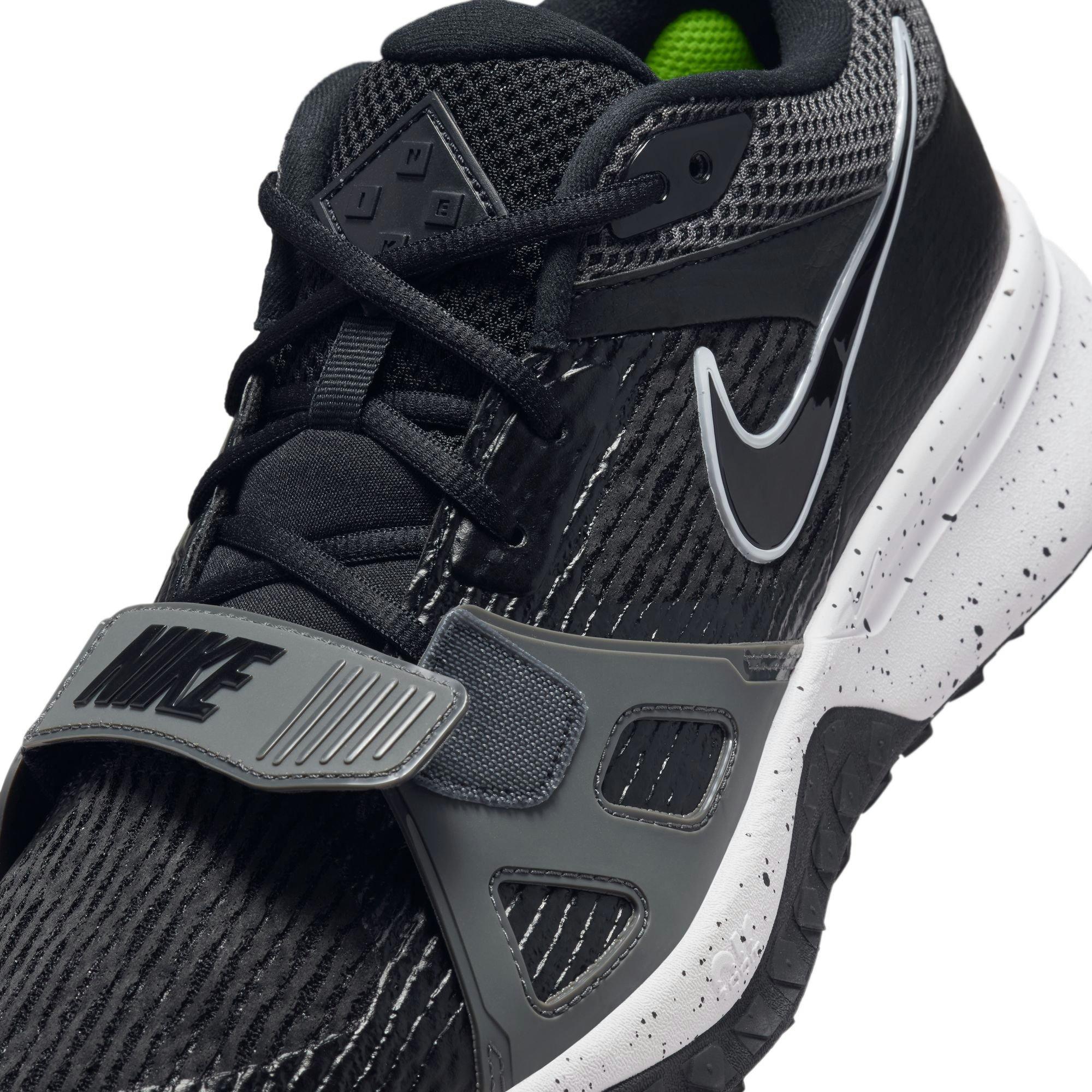 Nike Air Zoom Diamond Elite Turf "Black/White/Iron Grey/Volt" Men's Baseball Shoe - BLACK/GREY Thumbnail View 10