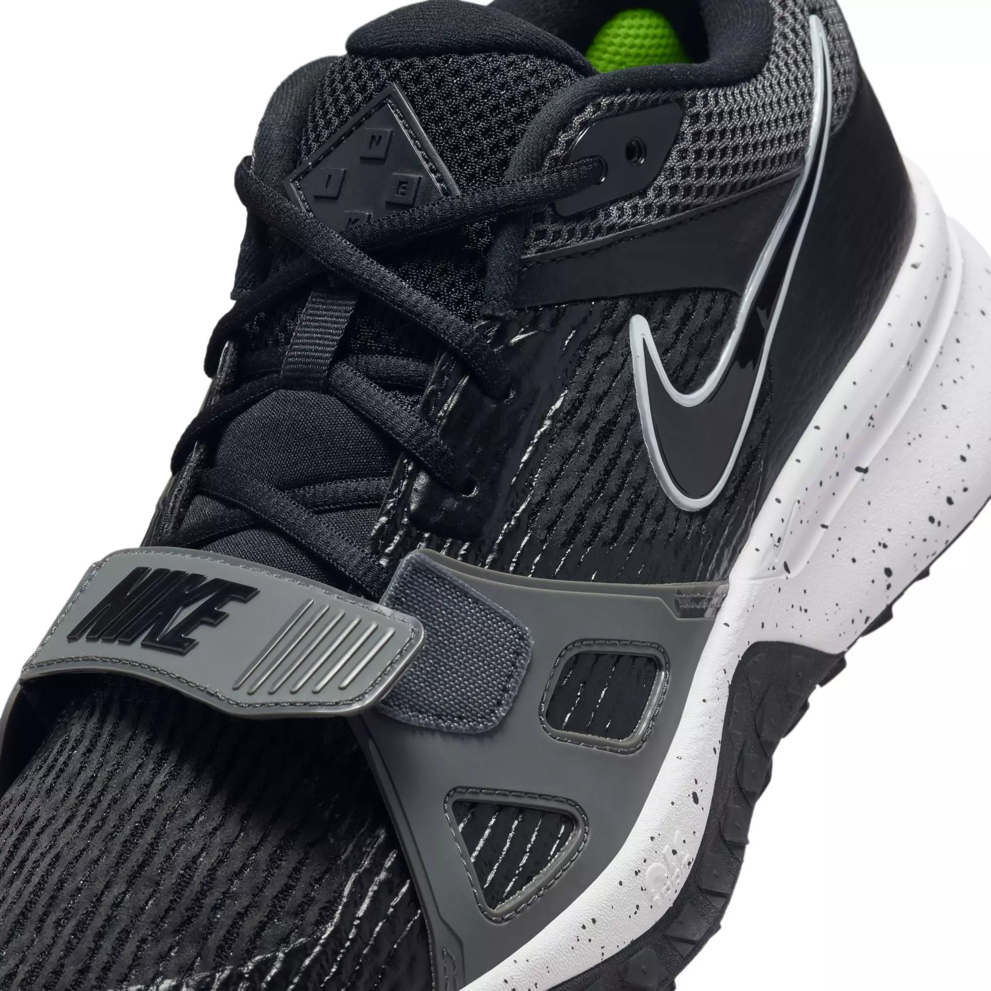 Nike Air Zoom Diamond Elite Turf "Black/White/Iron Grey/Volt" Men's Baseball Shoe - BLACK/GREY