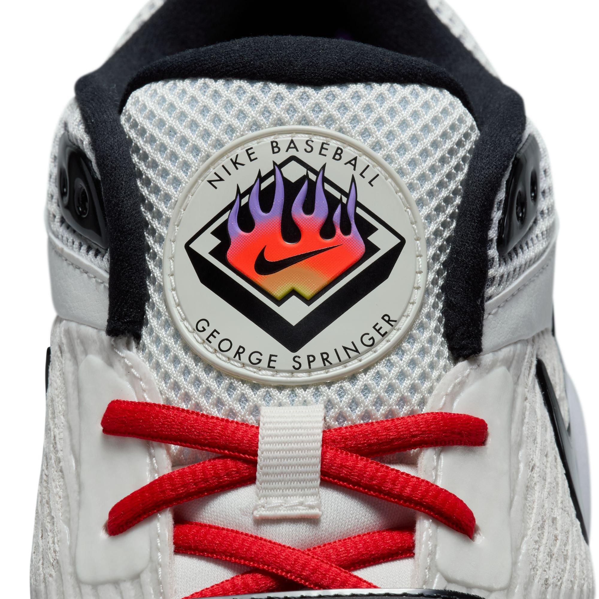 Nike Air Zoom Diamond Elite Turf PE "Phantom/Royal Pulse/Dark Russet/Black" Men's Baseball Shoe - WHITE/ROYAL Thumbnail View 12