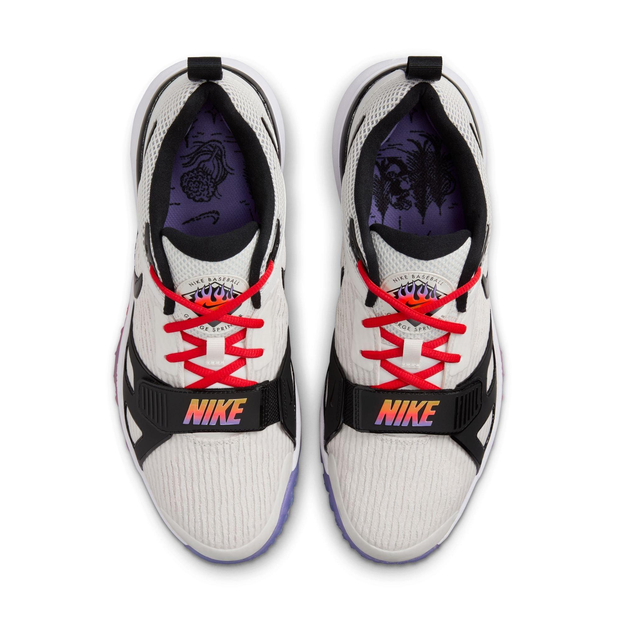 Nike Air Zoom Diamond Elite Turf PE "Phantom/Royal Pulse/Dark Russet/Black" Men's Baseball Shoe - WHITE/ROYAL Thumbnail View 6