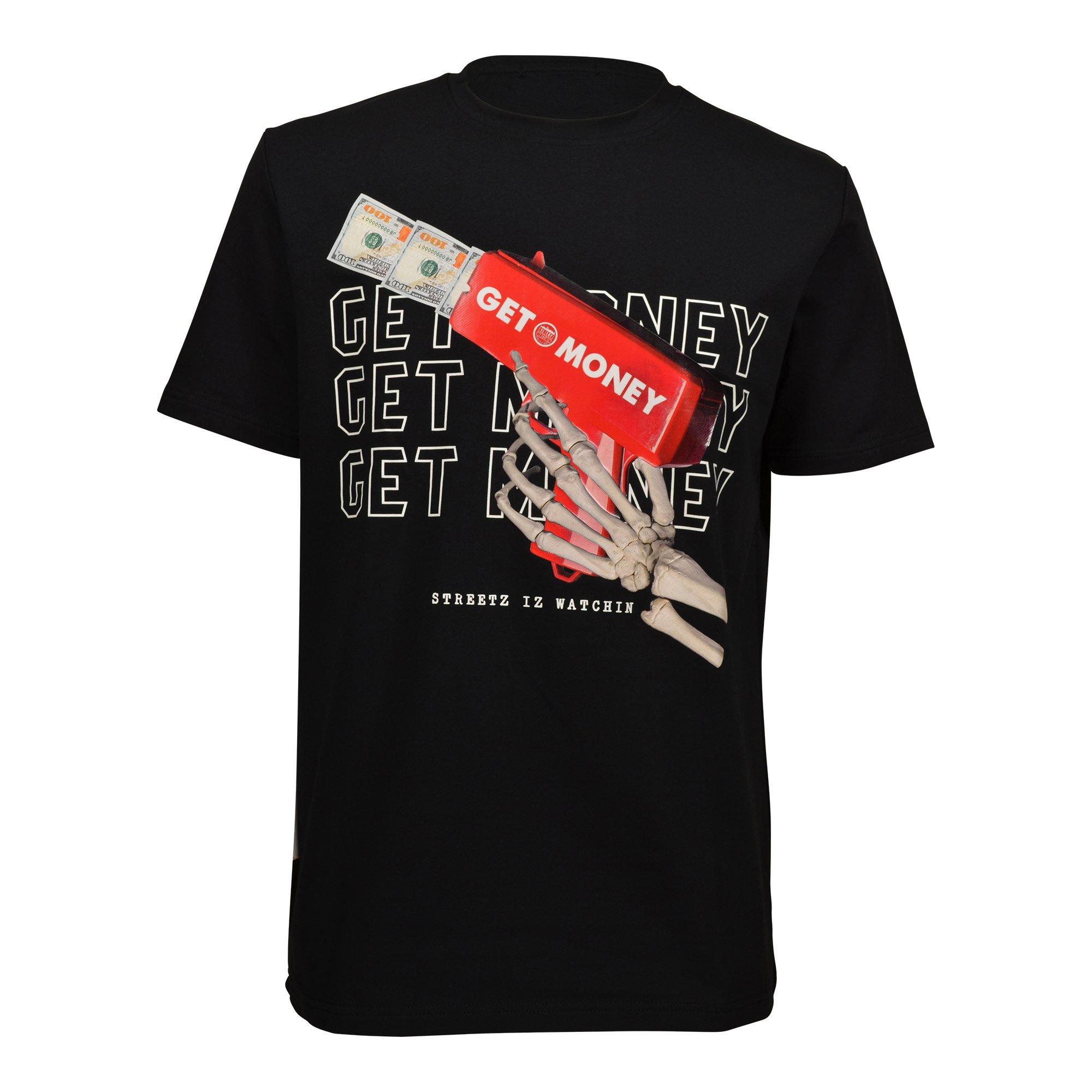 Streetz Iz Watchin Men's Get Money X3 Tee - BLACK Thumbnail View 1