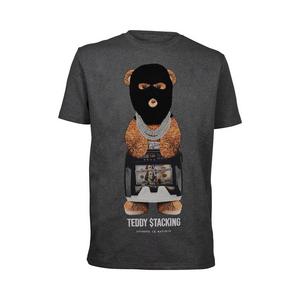 Streetz Iz Watchin Men's Teddy Stackin Tee -Dk Grey