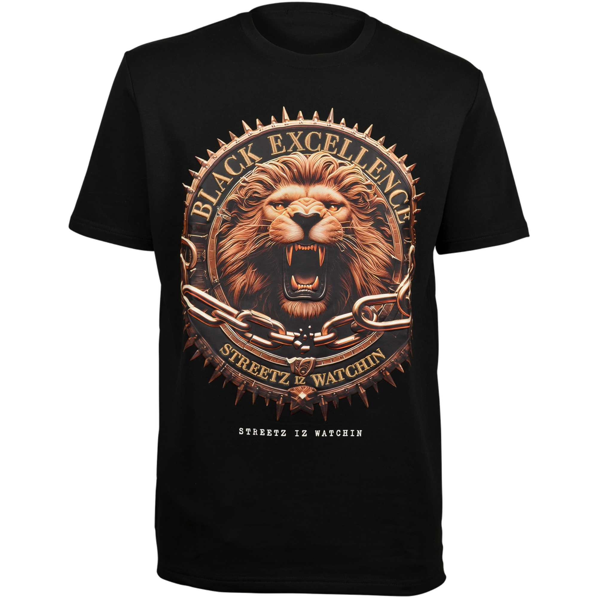 Streetz Iz Watchin Men's Lion 2 Tee - BLACK Thumbnail View 1