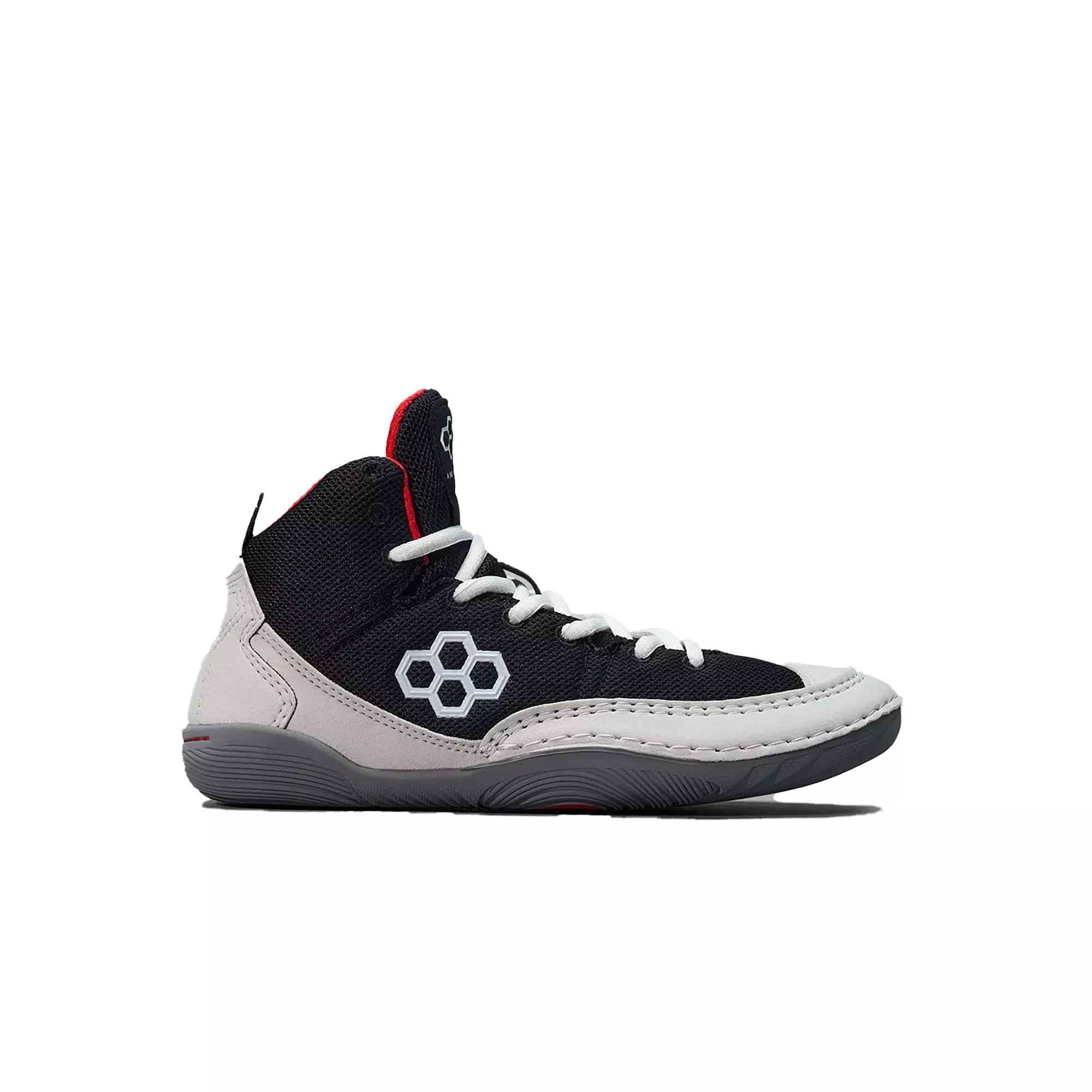 Rudis Courage "Midnight Smoke" Grade School Kids' Wrestling Shoe - WHITE/BLACK