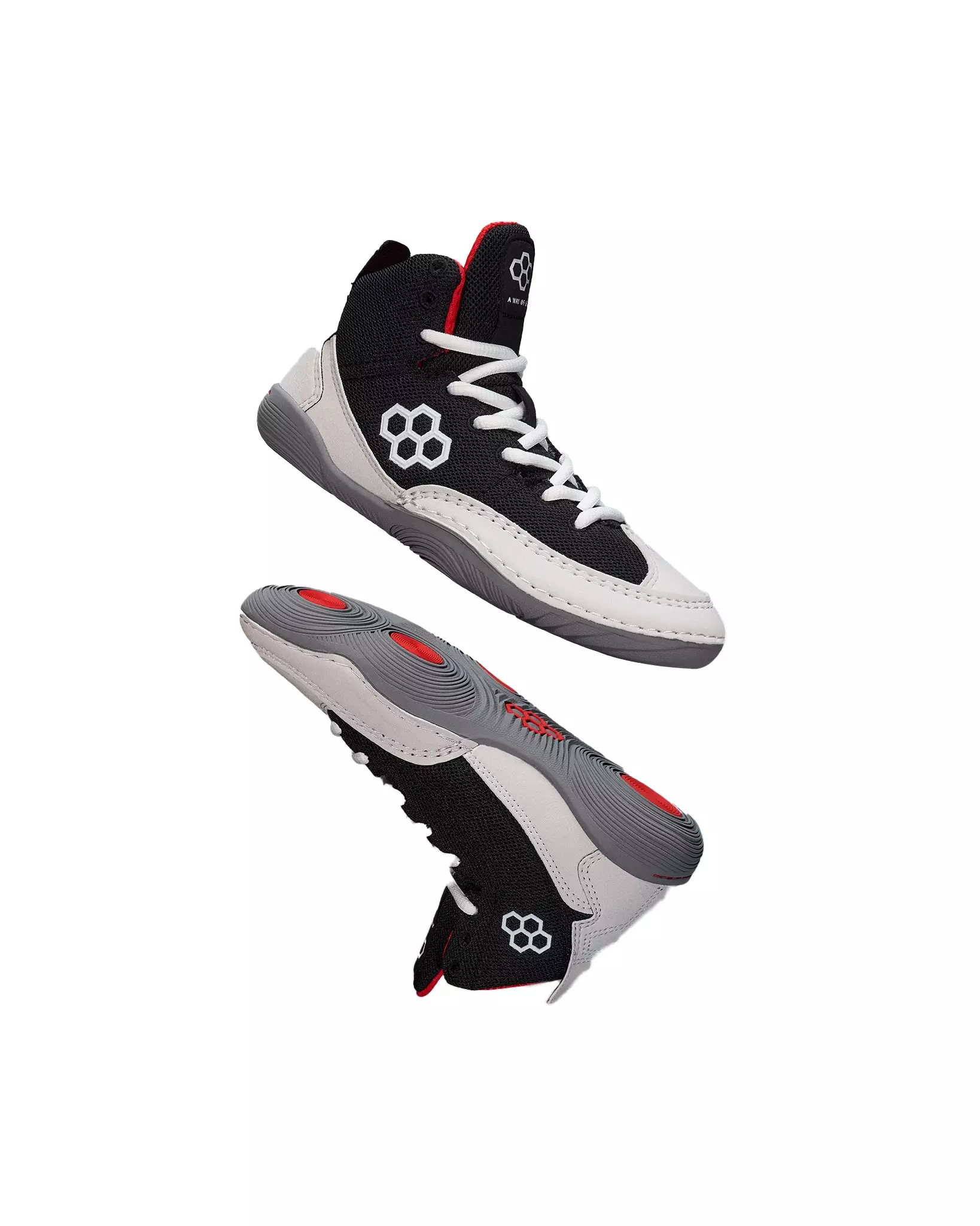 Rudis Courage "Midnight Smoke" Preschool Kids' Wrestling Shoe - WHITE/BLACK