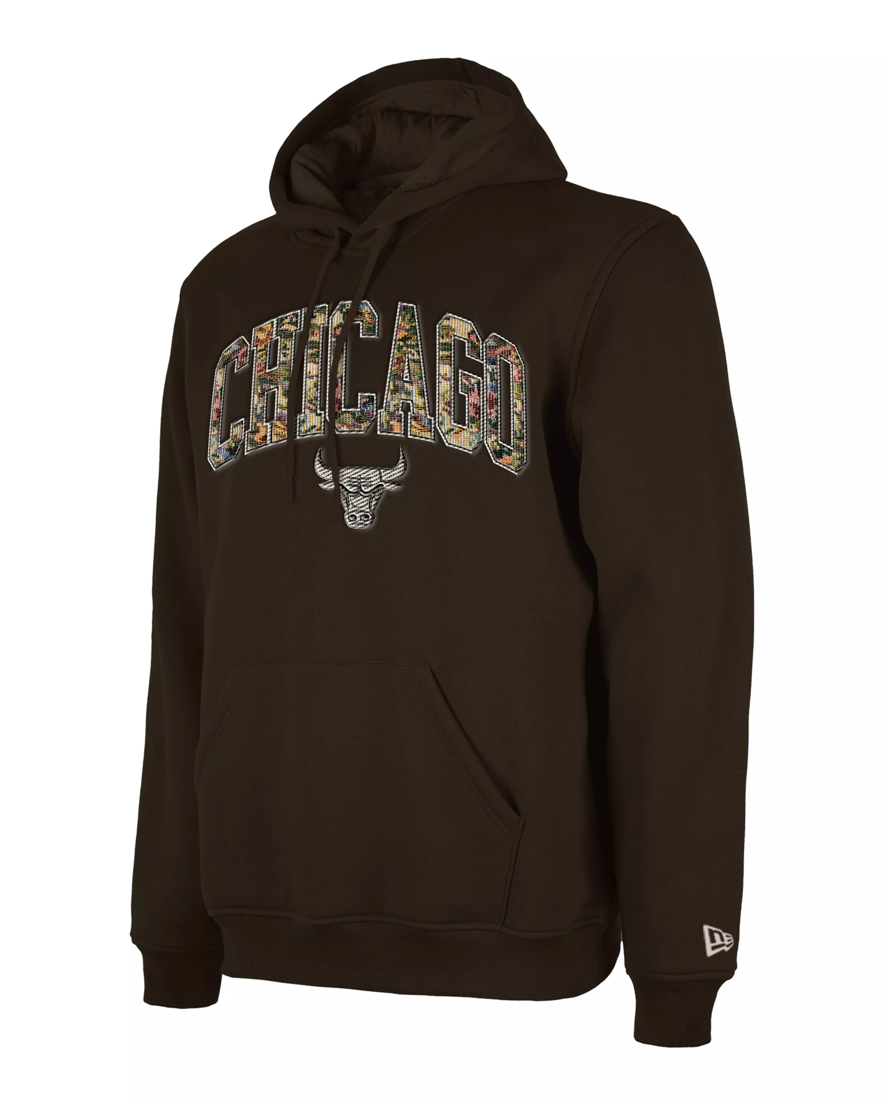 New Era Men's Chicago Bulls Upholstered Hoodie - Brown - BROWN