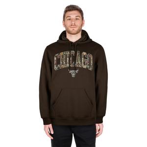 New Era Men's Chicago Bulls Upholstered Hoodie-Brown