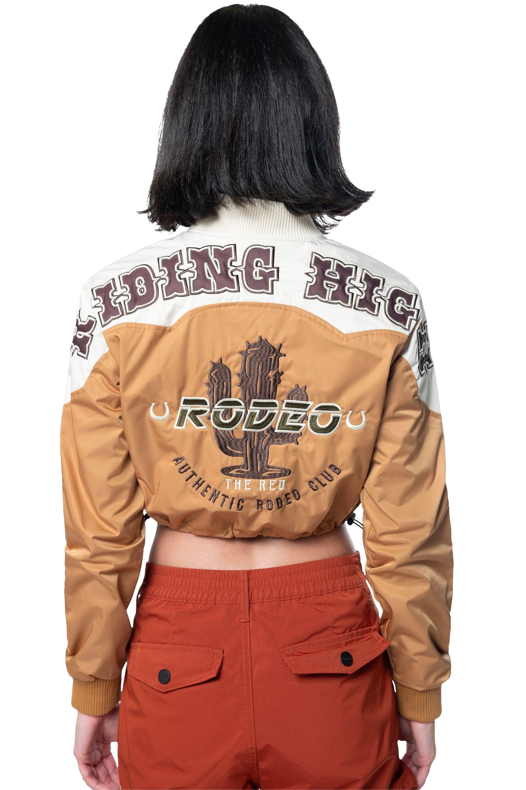 Smoke Rise Women's Rodeo Woven Cropped Jacket - Flax - TAN Thumbnail View 2