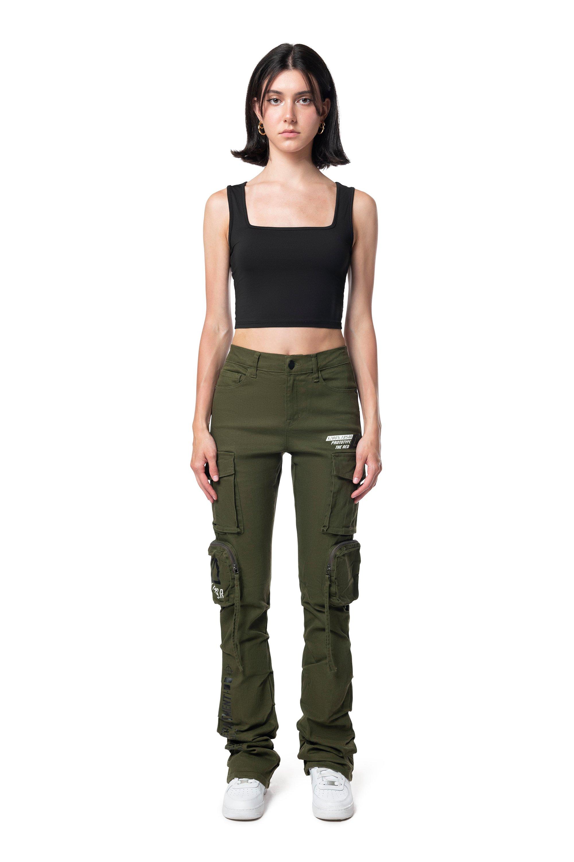 Smoke Rise Men's Twill High Rise Stacked Pants - Olive - OLIVE Thumbnail View 1