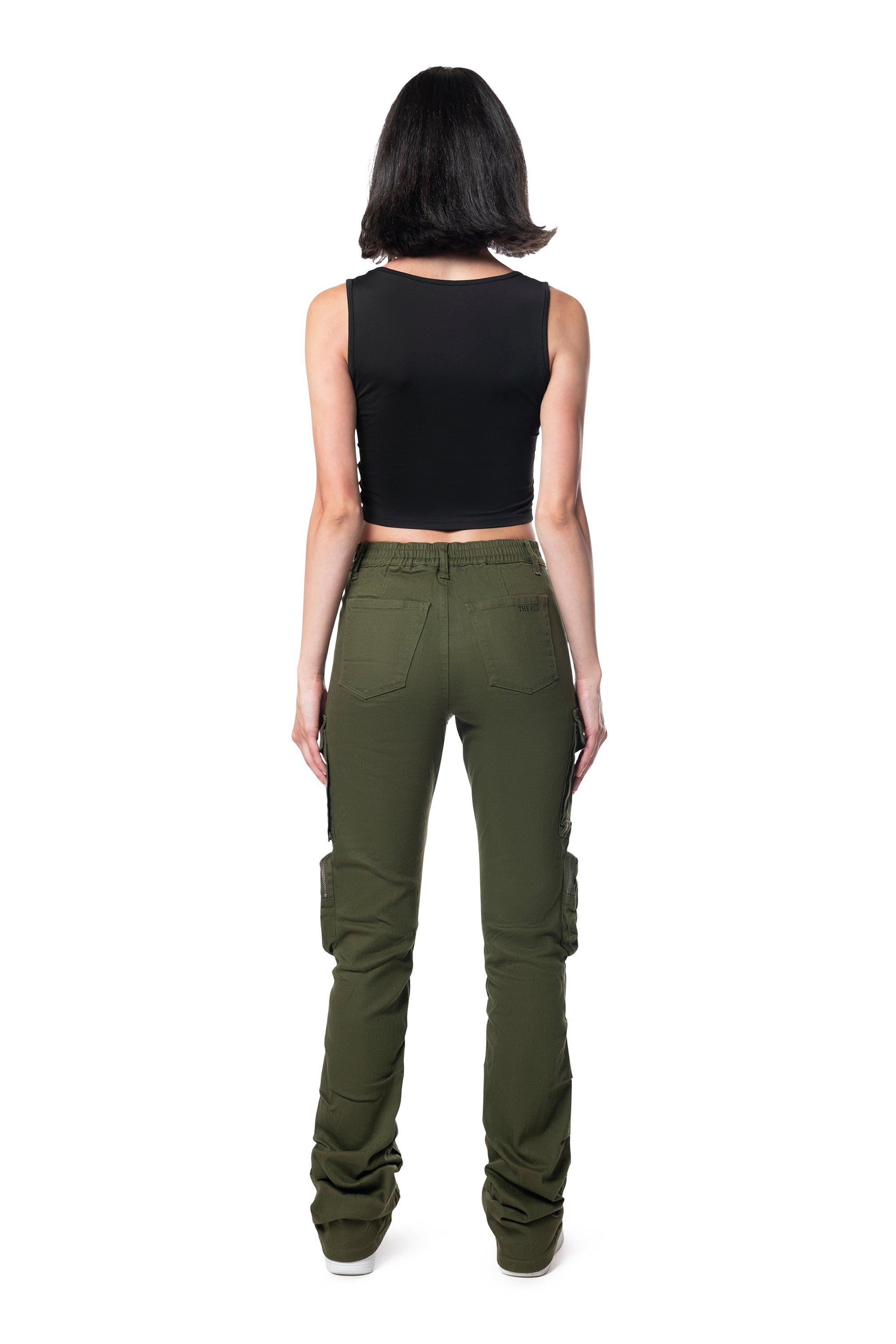 Smoke Rise Men's Twill High Rise Stacked Pants - Olive - OLIVE Thumbnail View 2