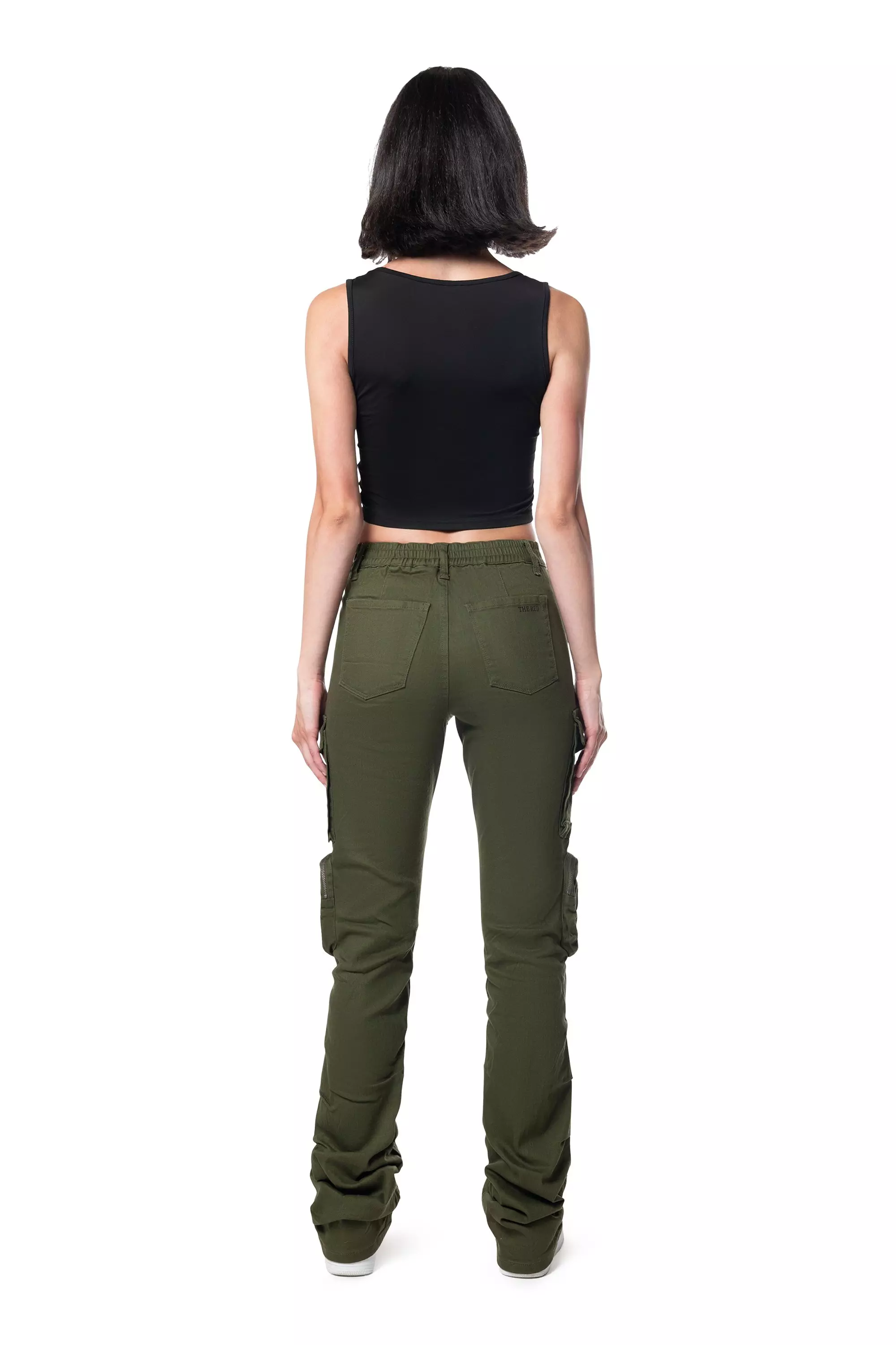 Smoke Rise Men's Twill High Rise Stacked Pants - Olive - OLIVE